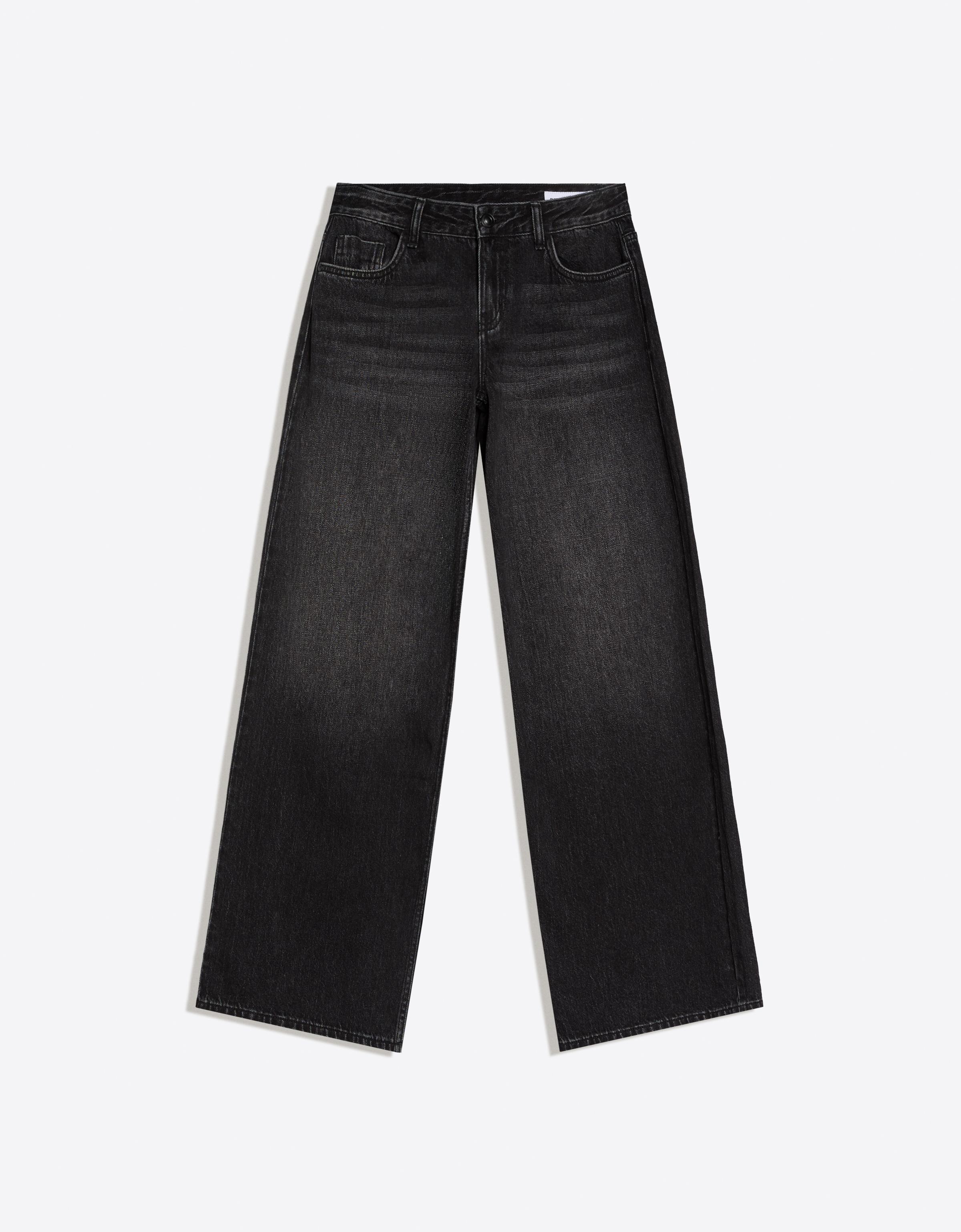 Bershka Düşük bel geniş paça jean