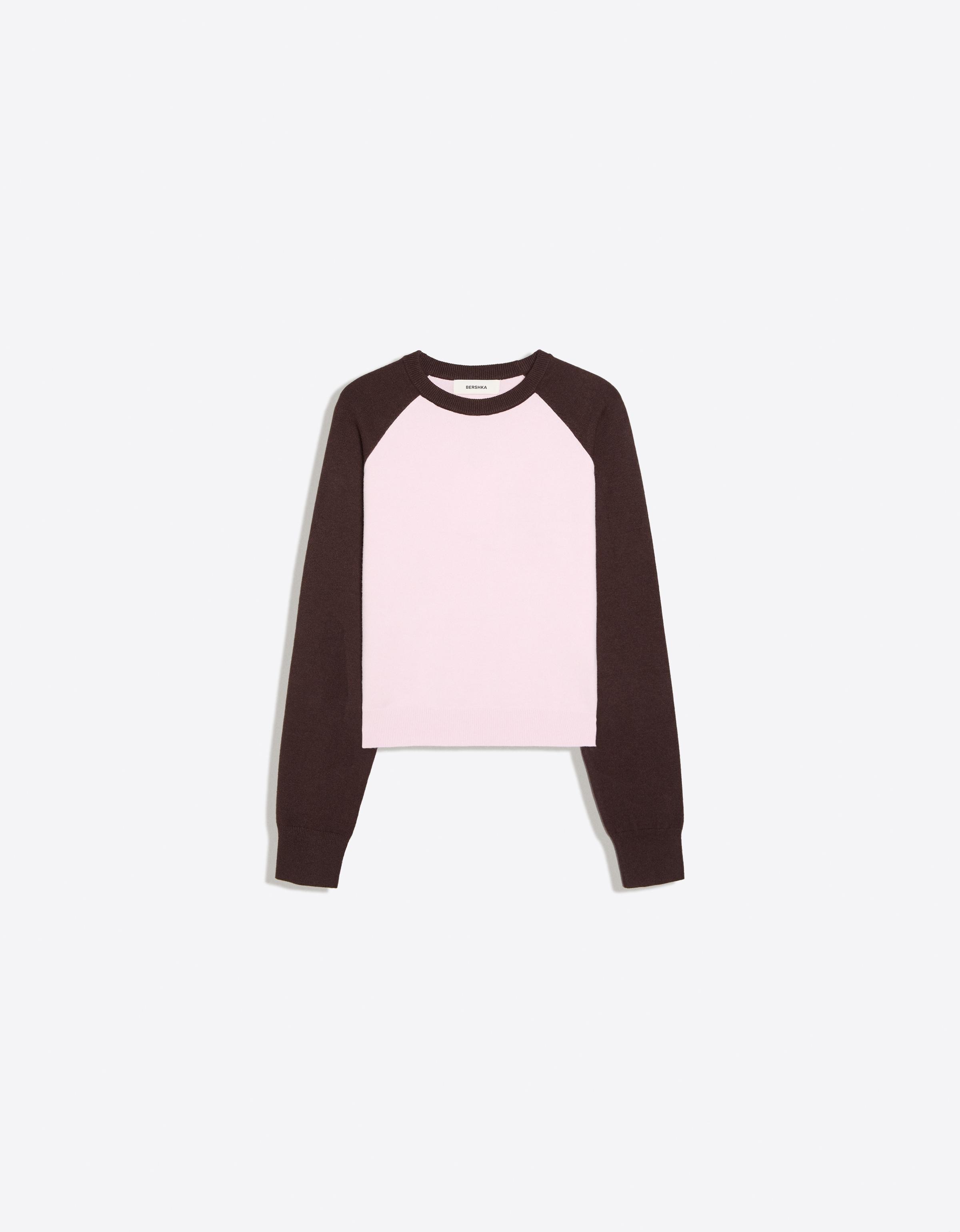 Round neck raglan jumper — Pink
