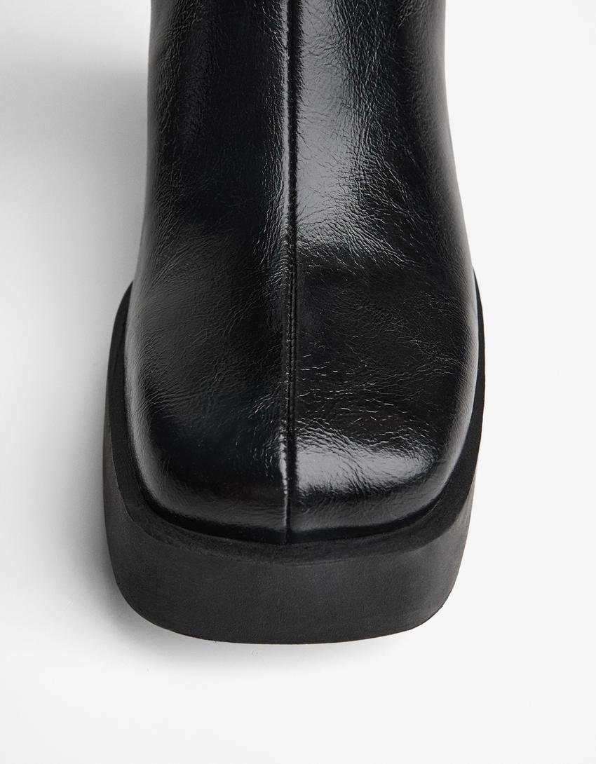 Botte à talon plateforme-Noir