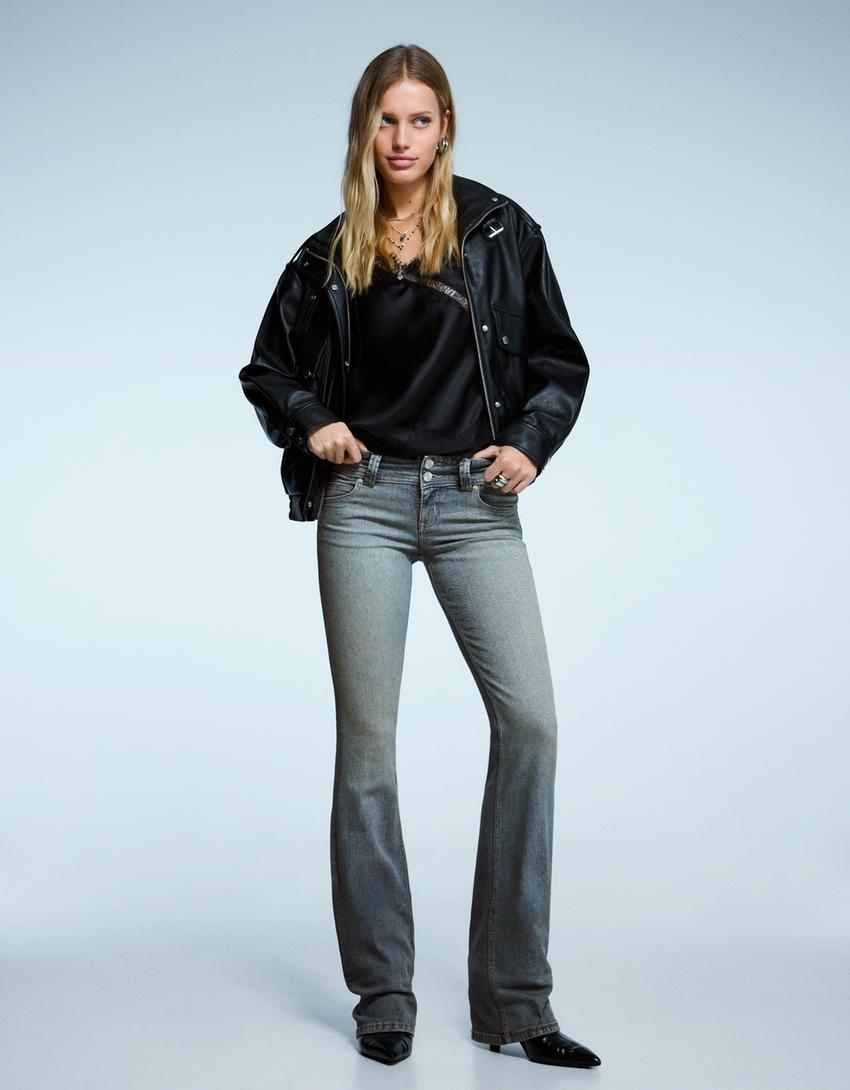 Jeans bootcut flaps-Azul lavado