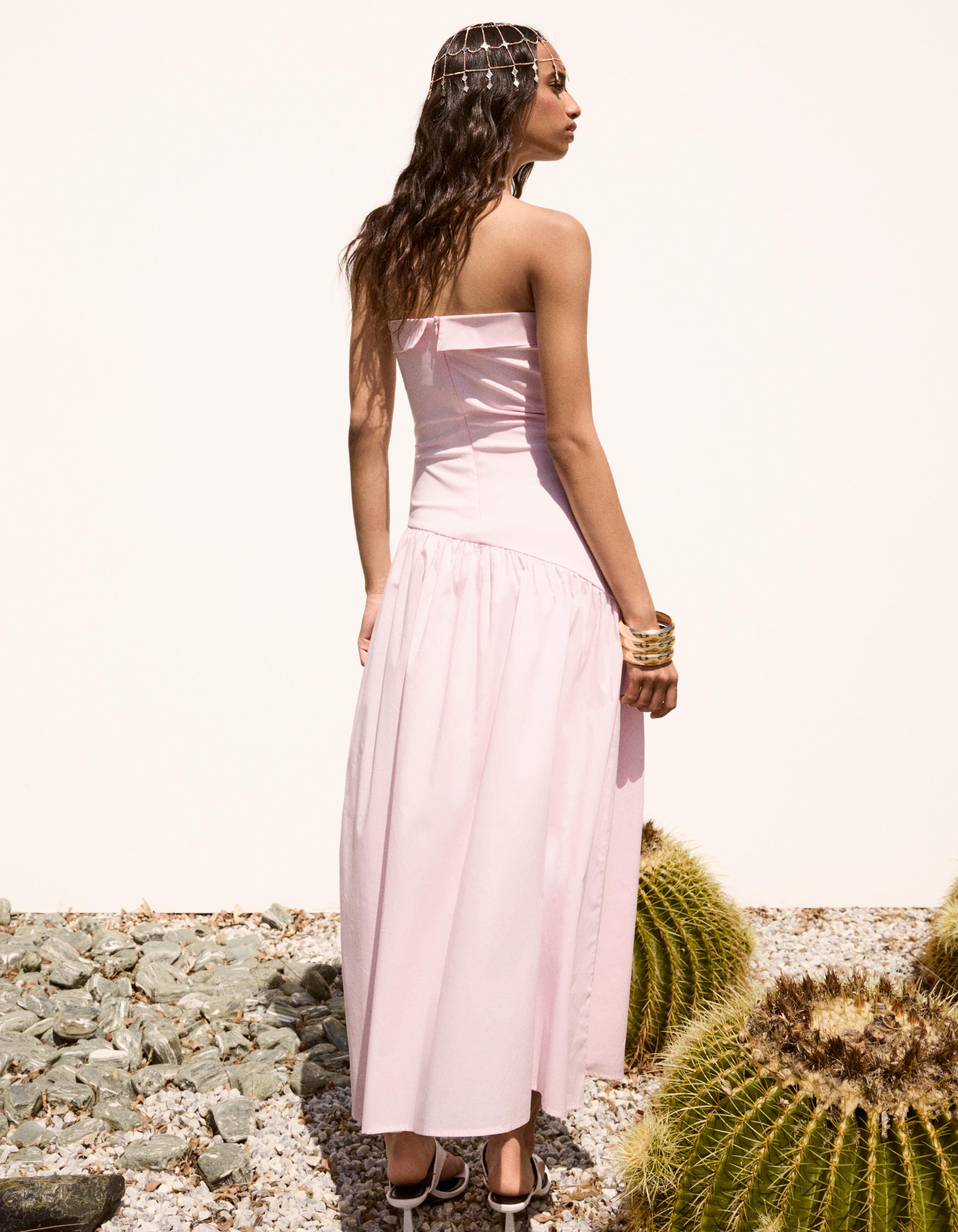 Bandeau midi dress — Pink