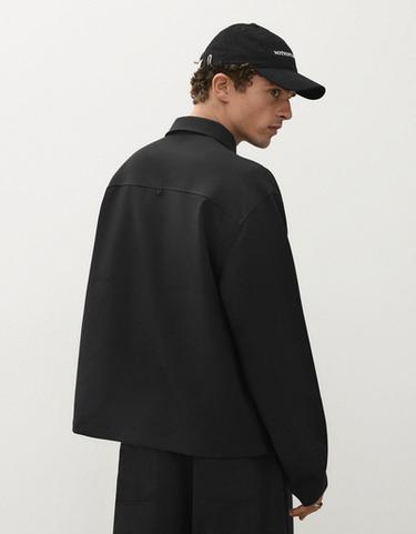 Boxy long sleeve clasp shirt — Black 2