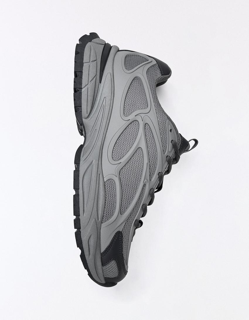 Chunky combined sneakers-Grey