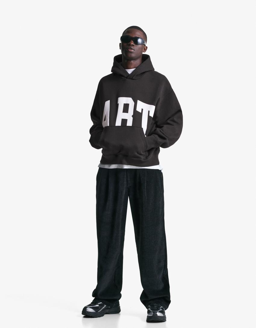 Sudadera capucha print-Negro-3
