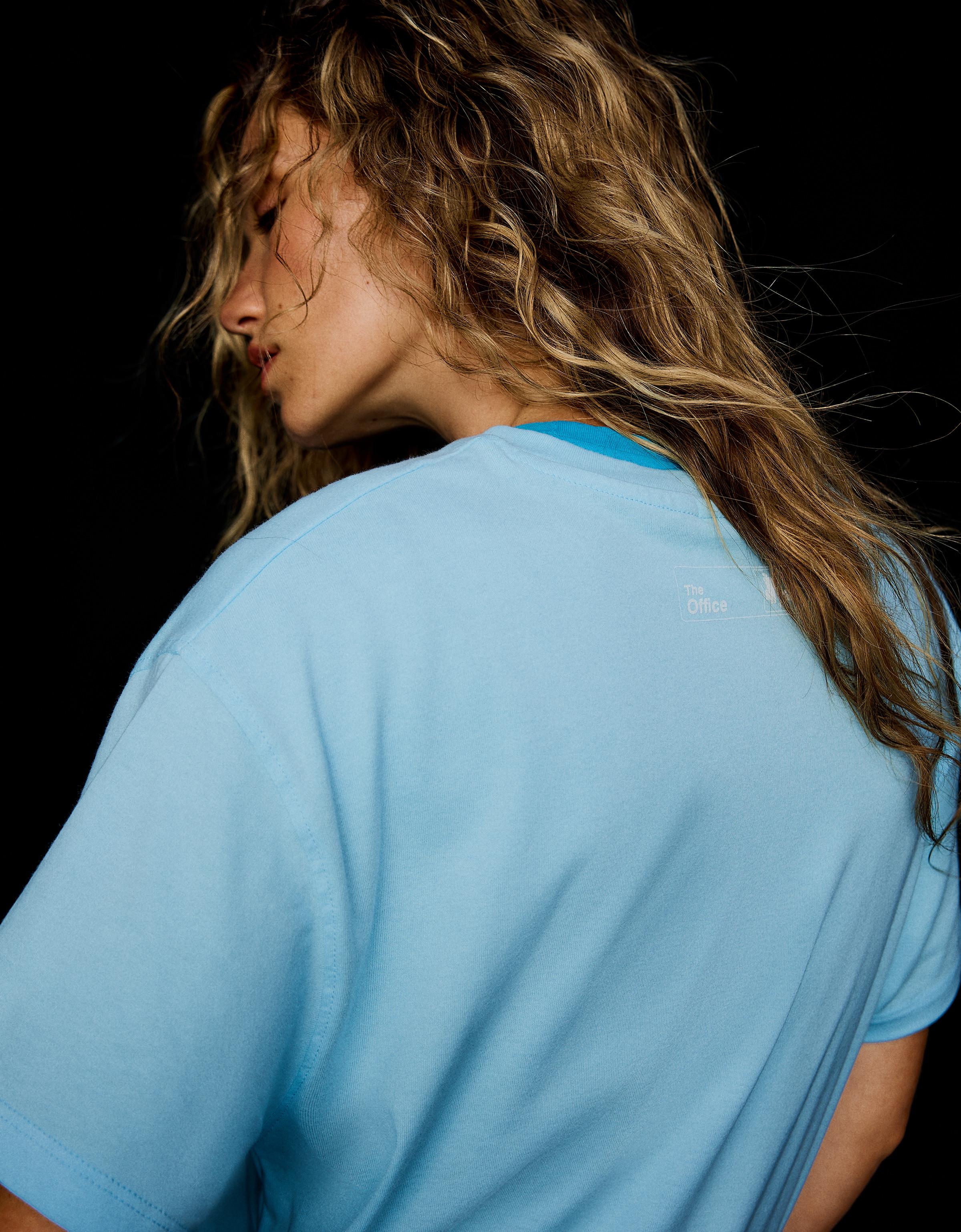 THE OFFICE print short sleeve T-shirt — Light blue