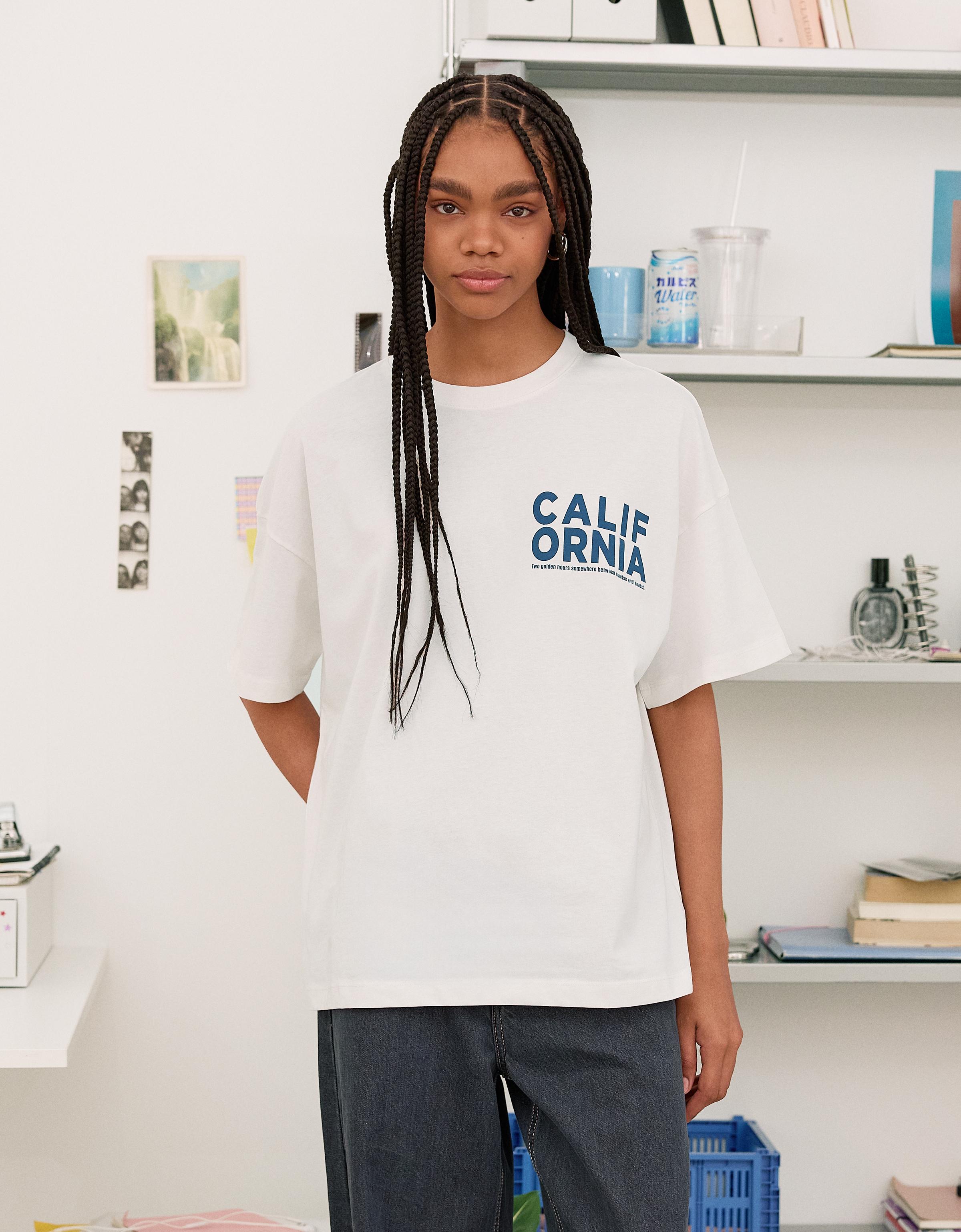 Tシャツ・カットソー BORRIELLO SS24 'falso unito' Cotton shirt (15007 3) Short sleeve T-shirt with print - T-shirts - BSK Teen | Bershka