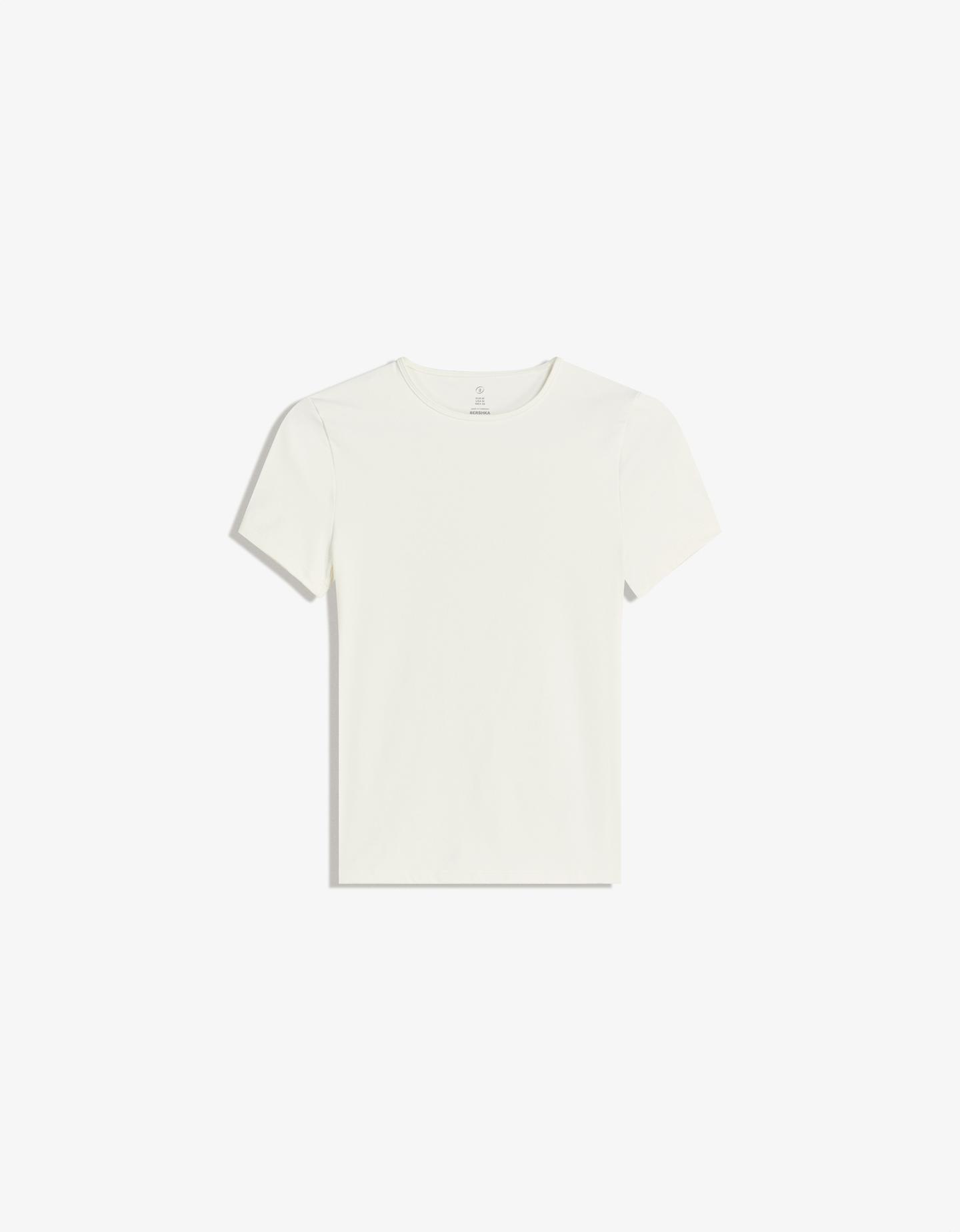 Bershka Camiseta Quick Dry & Breathable Manga Corta Mujer S Blanco