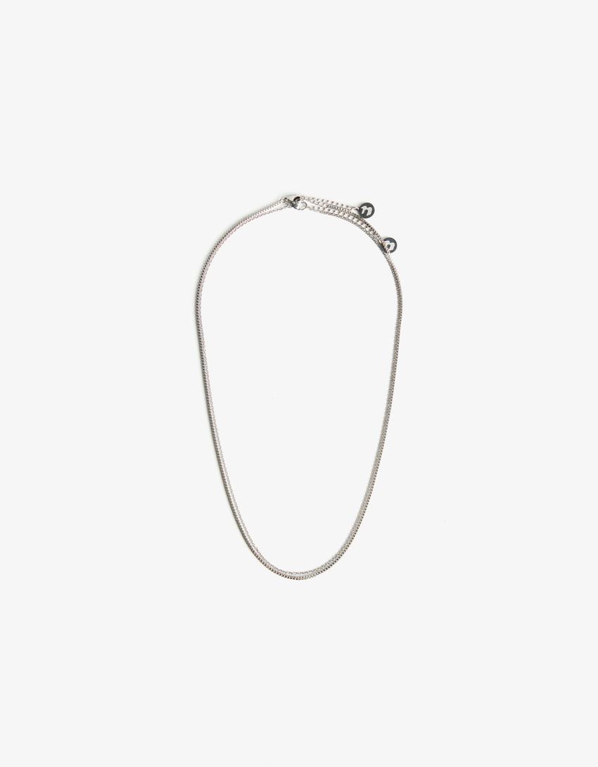 Stalen dubbele schakelketting-Zilver
