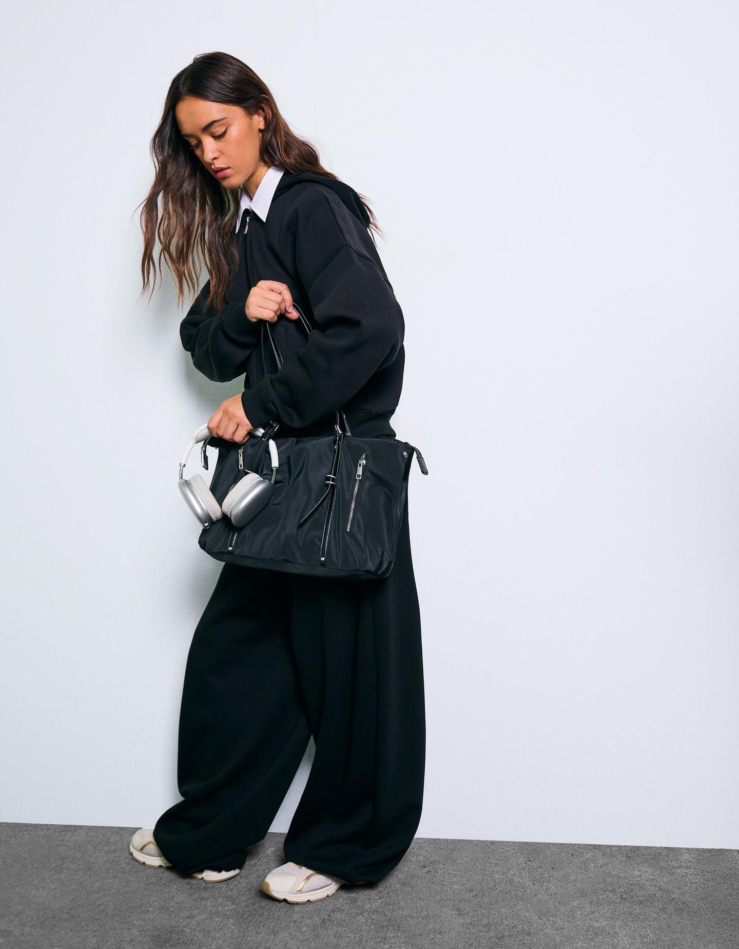 Bershka torba typu shopper czarny