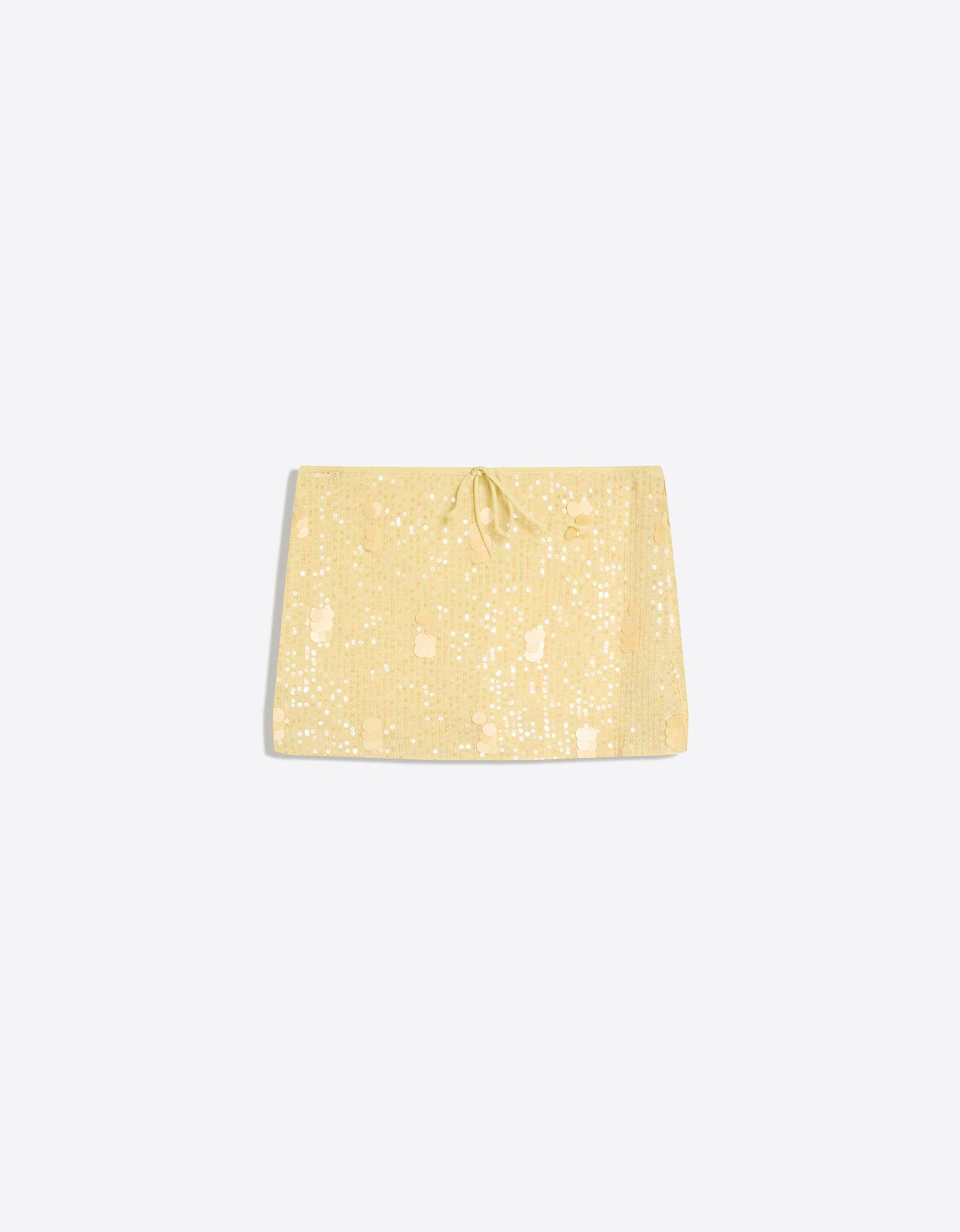 Bershka Minigonna Paillette Donna Xl Giallo
