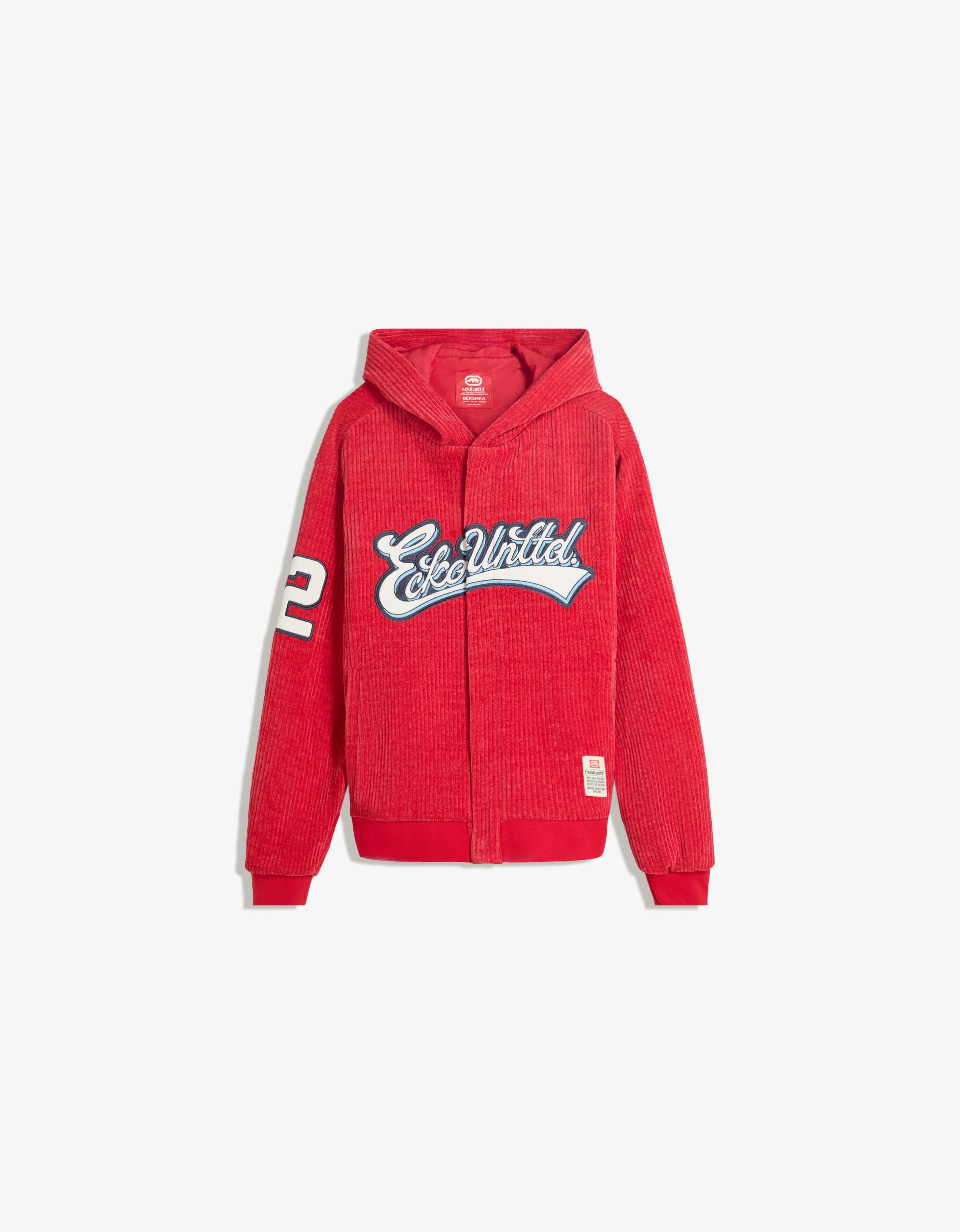 Bershka Boxy Cord-Hemdjacke Von Ecko Unltd. Herren L Rot