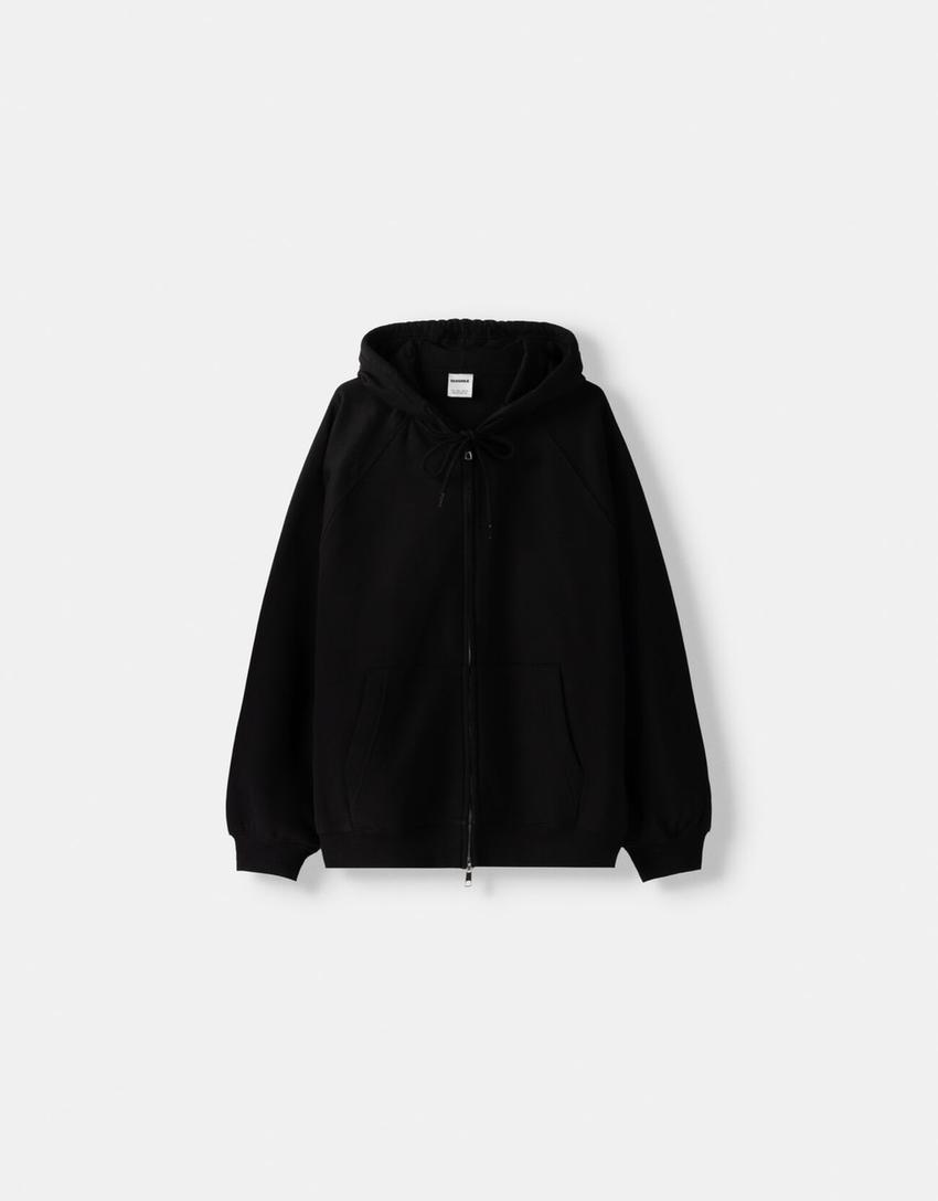 Zip-up hoodie-Black-4