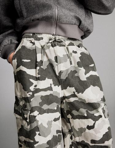 Drawstring print jeans — Dark grey 4