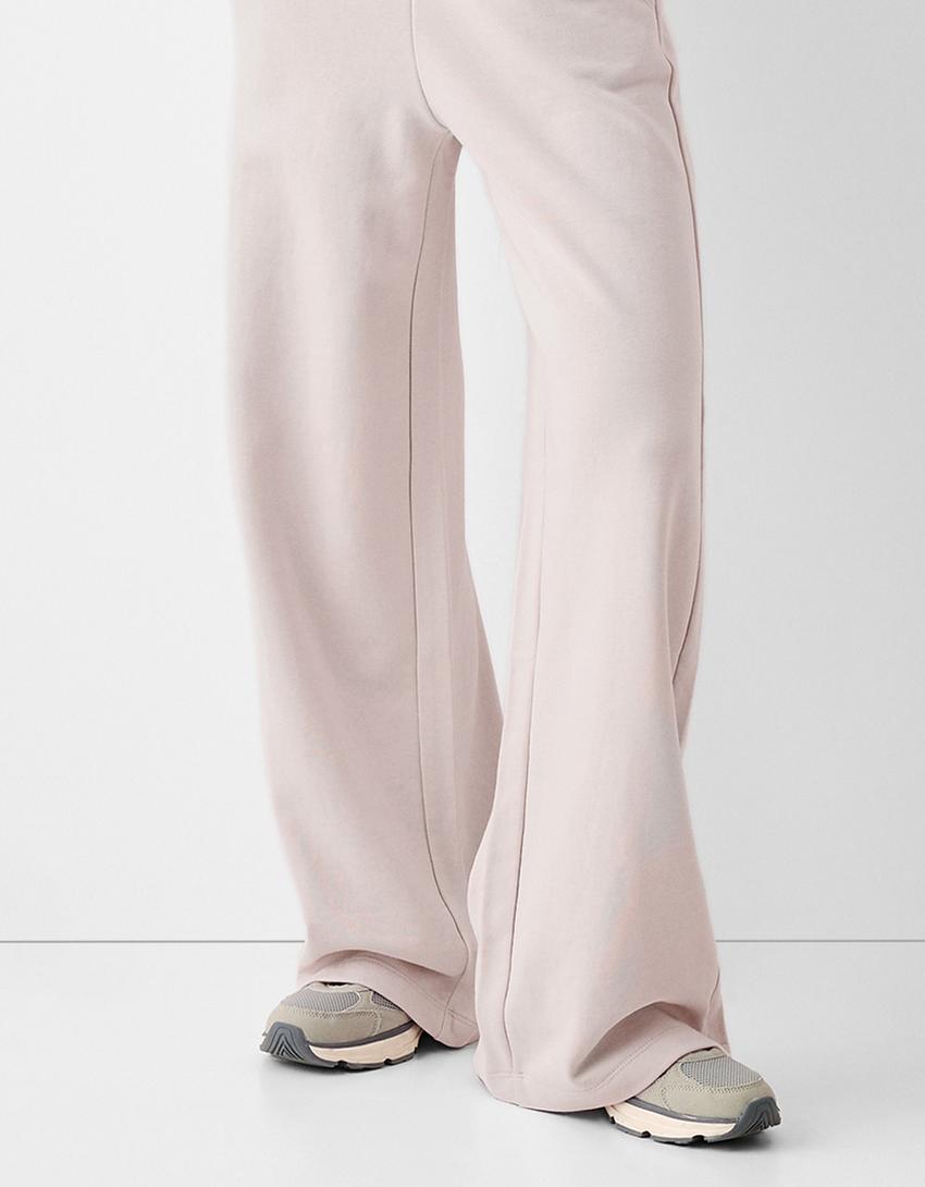 Wide leg plush trousers-Violet-5