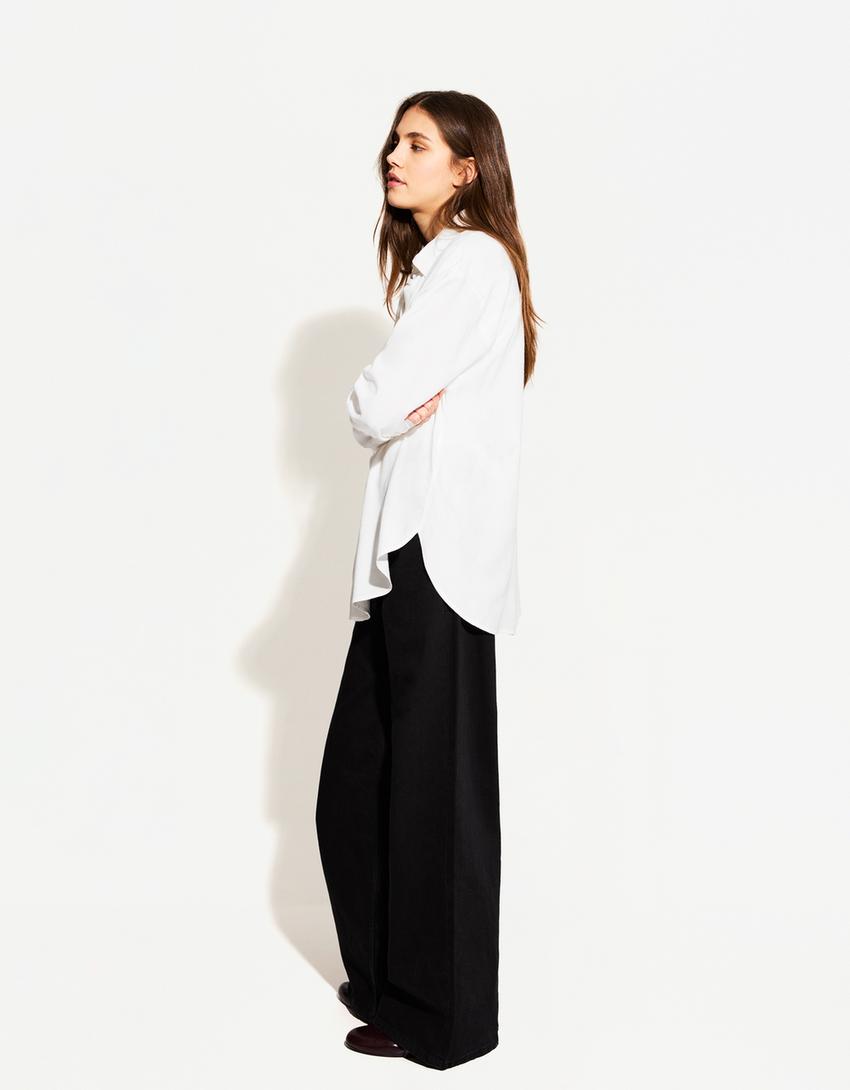 Chemise oversize lin-Blanc-1