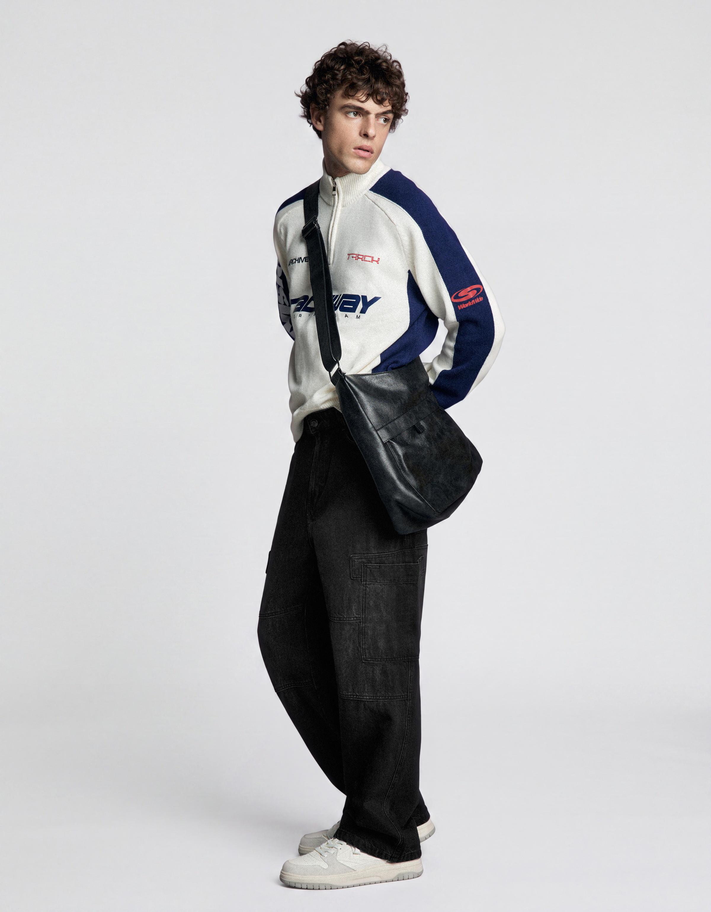 Baggy cargo jeans — Black