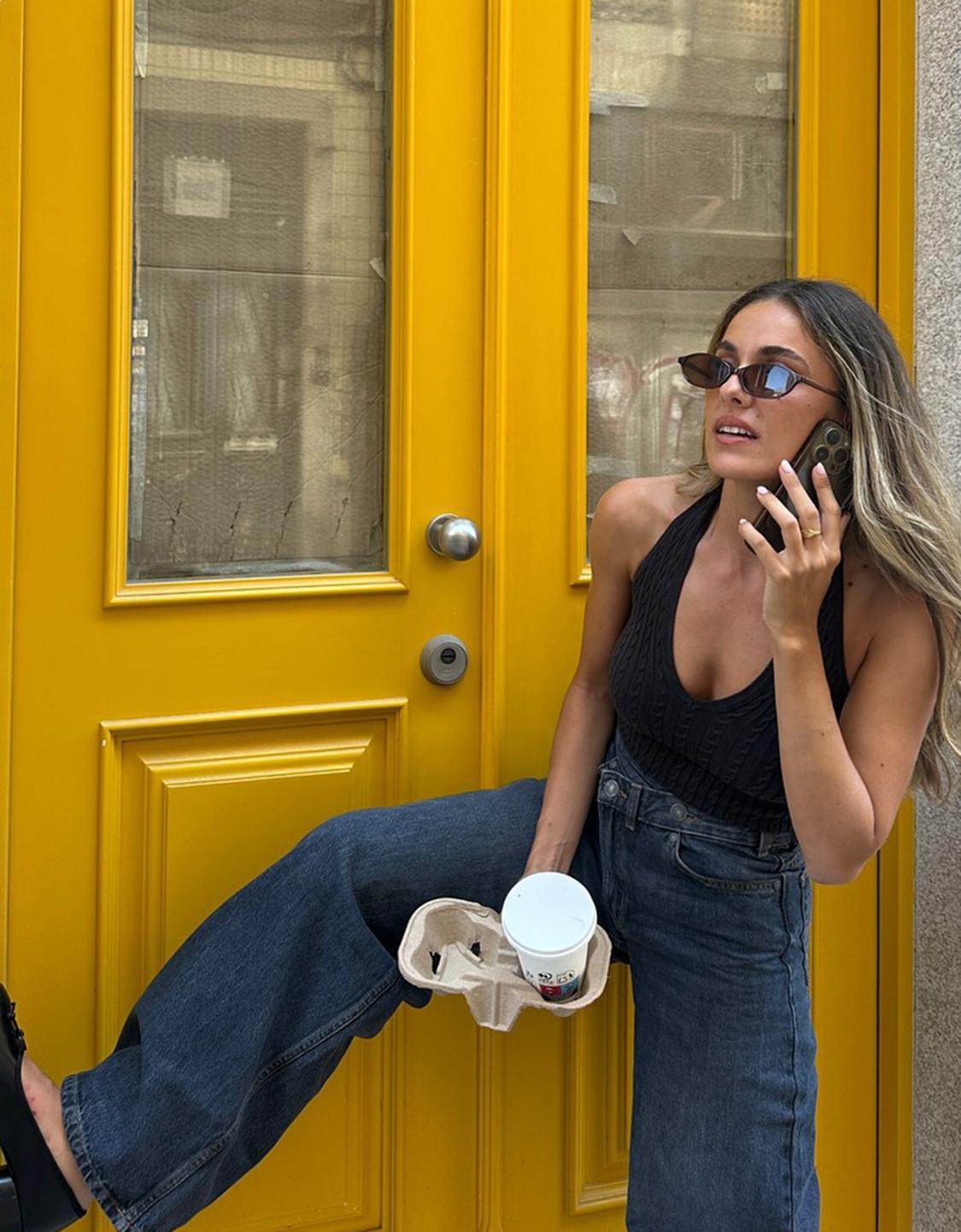 Cable-knit halter top