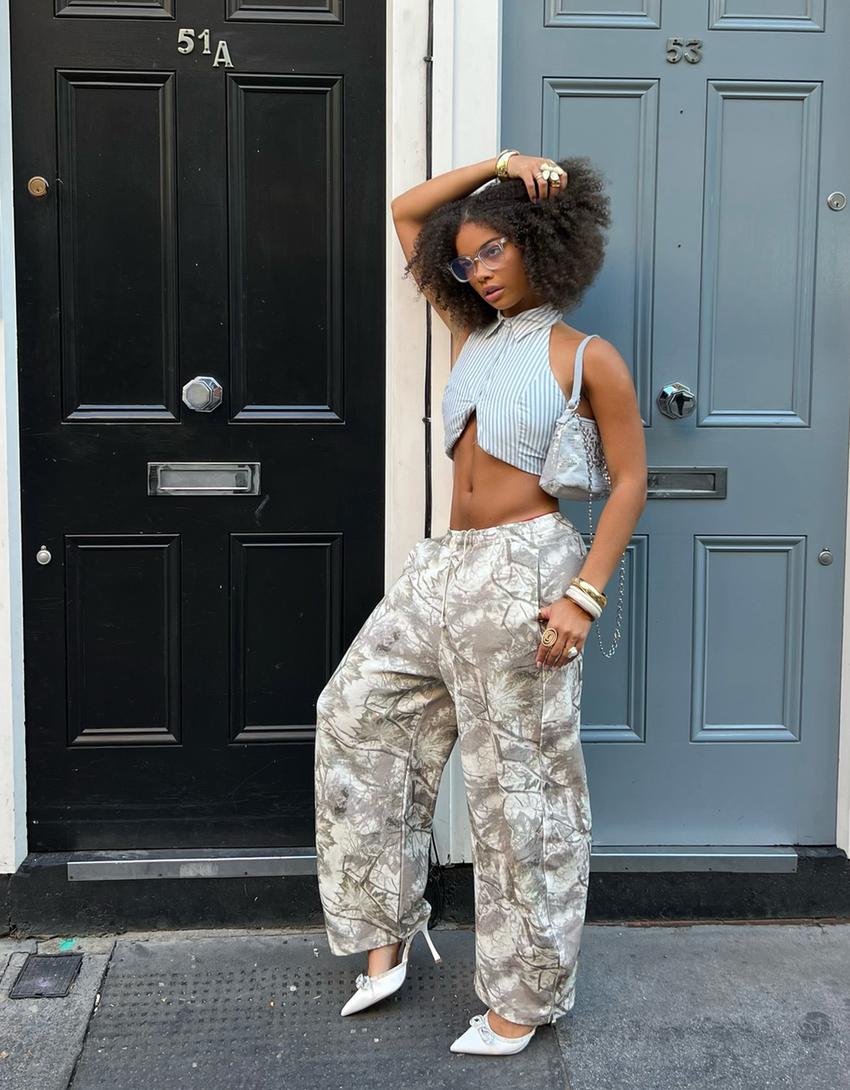 Cargo Pants Pantalones Blancos Mujer Bershka Pantalon Cargo Blanco