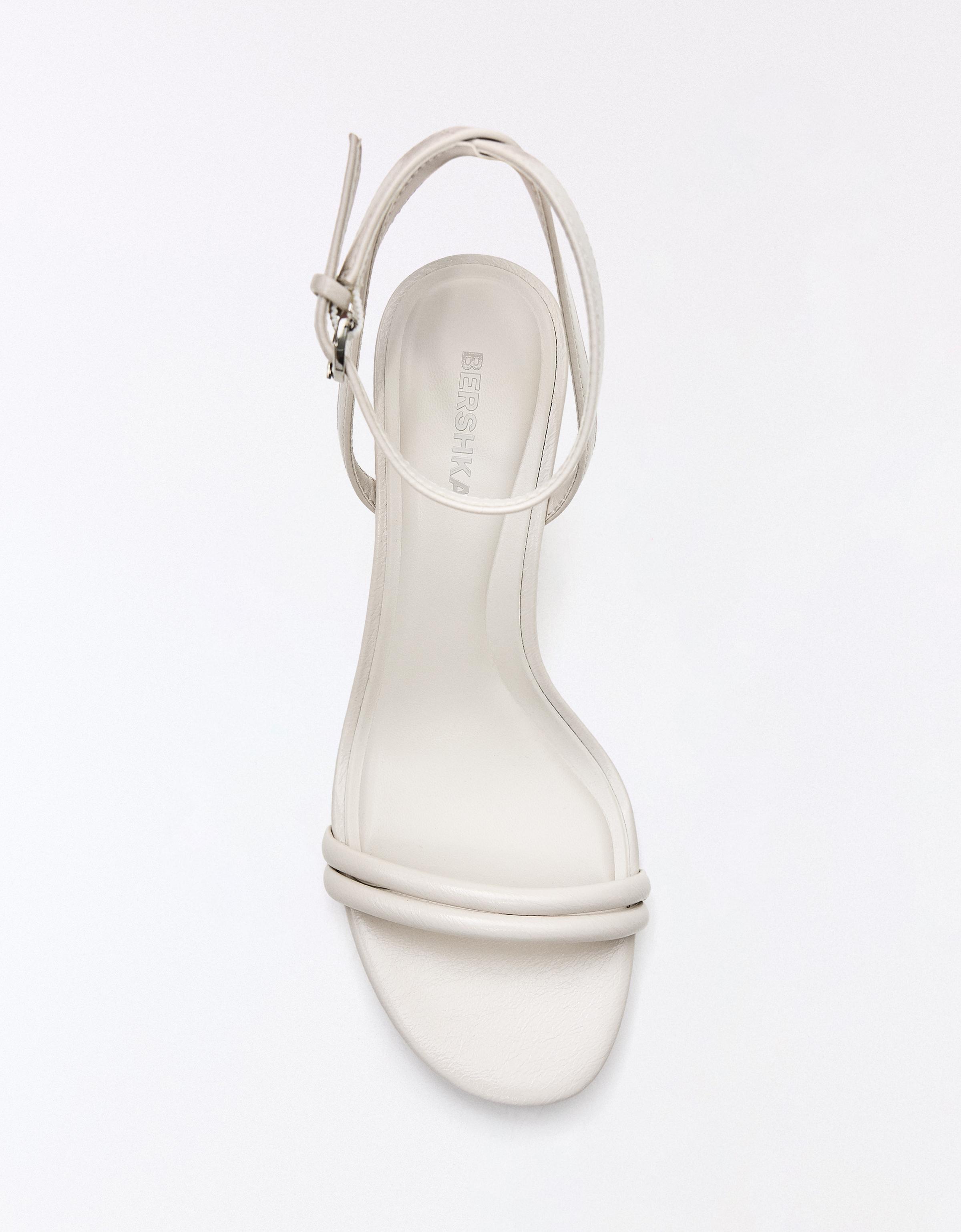 STILETTO HEEL SANDALS — WHITE