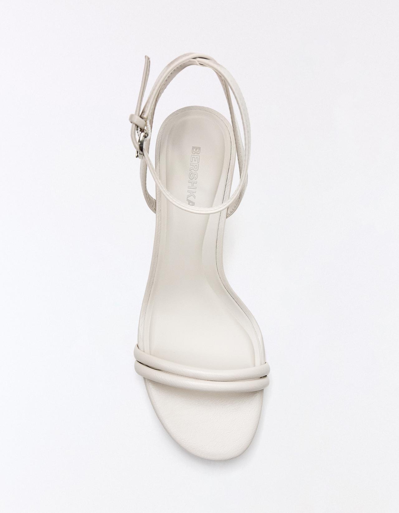 STILETTO HEEL SANDALS — WHITE