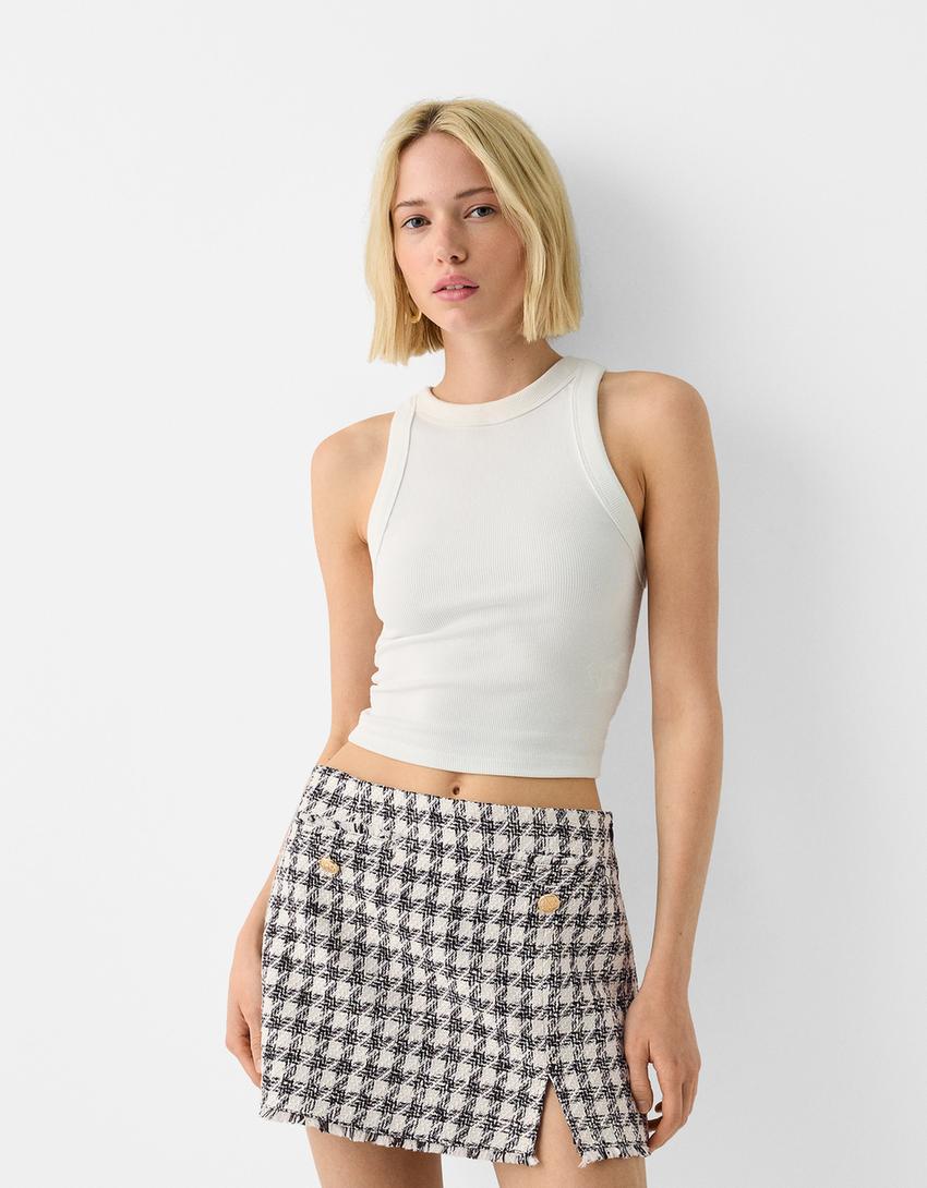 Textured mini skirt - Skirts & Shorts - BSK Teen | Bershka