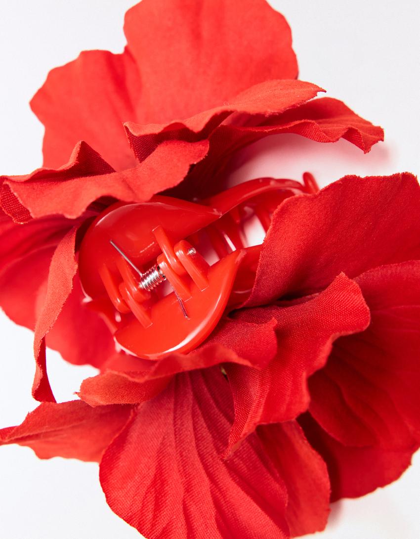 Fermacapelli a fiore-Rosso
