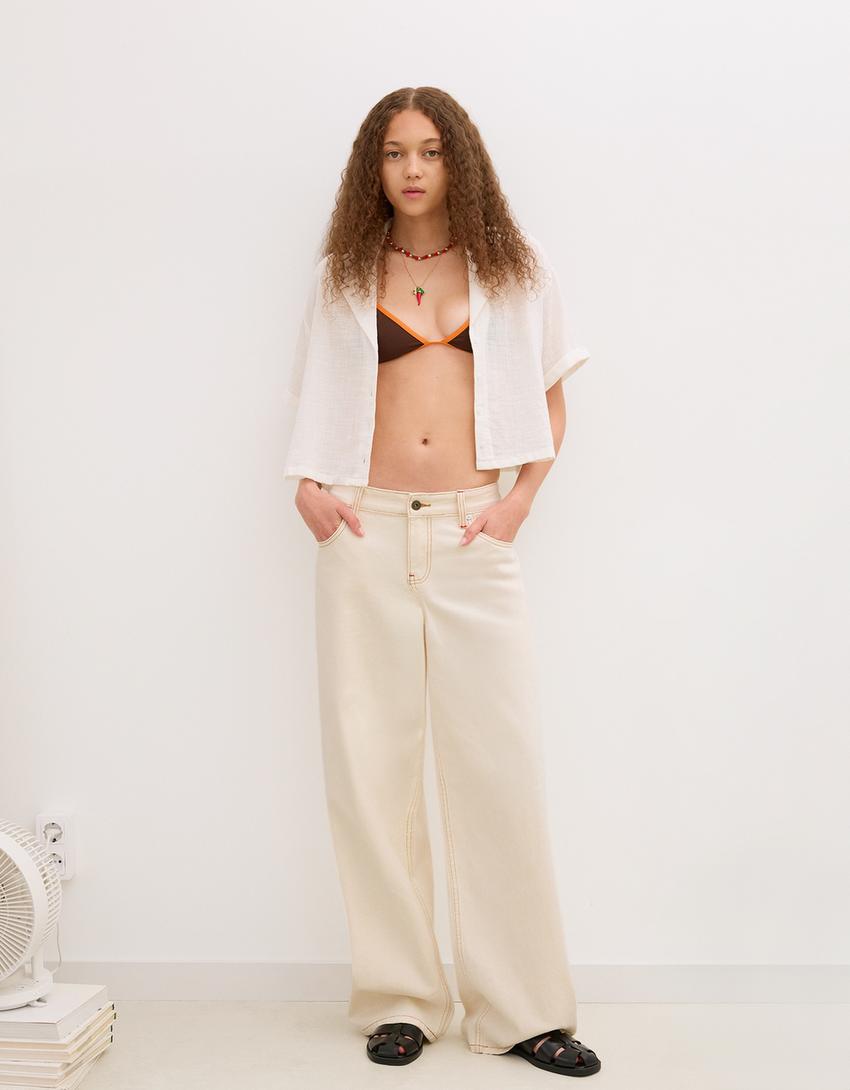 Boyfriend jeans-Cream