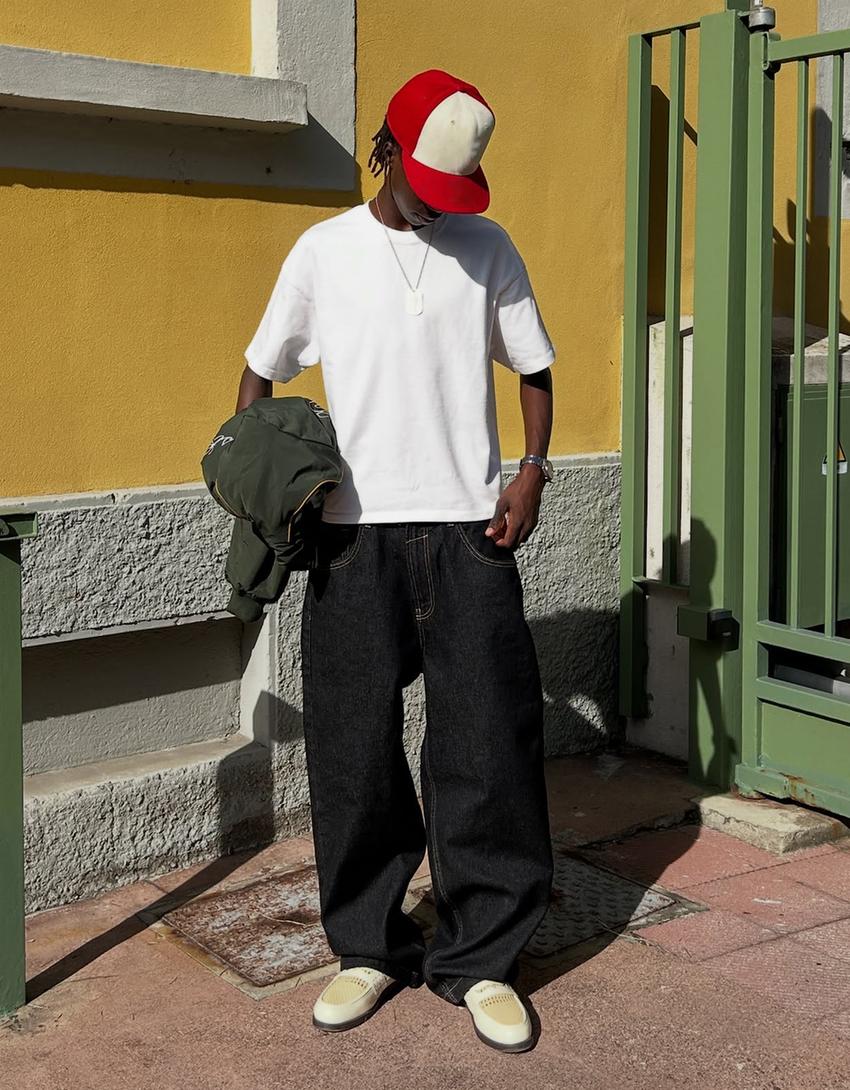 Blugi super baggy-Gri închis