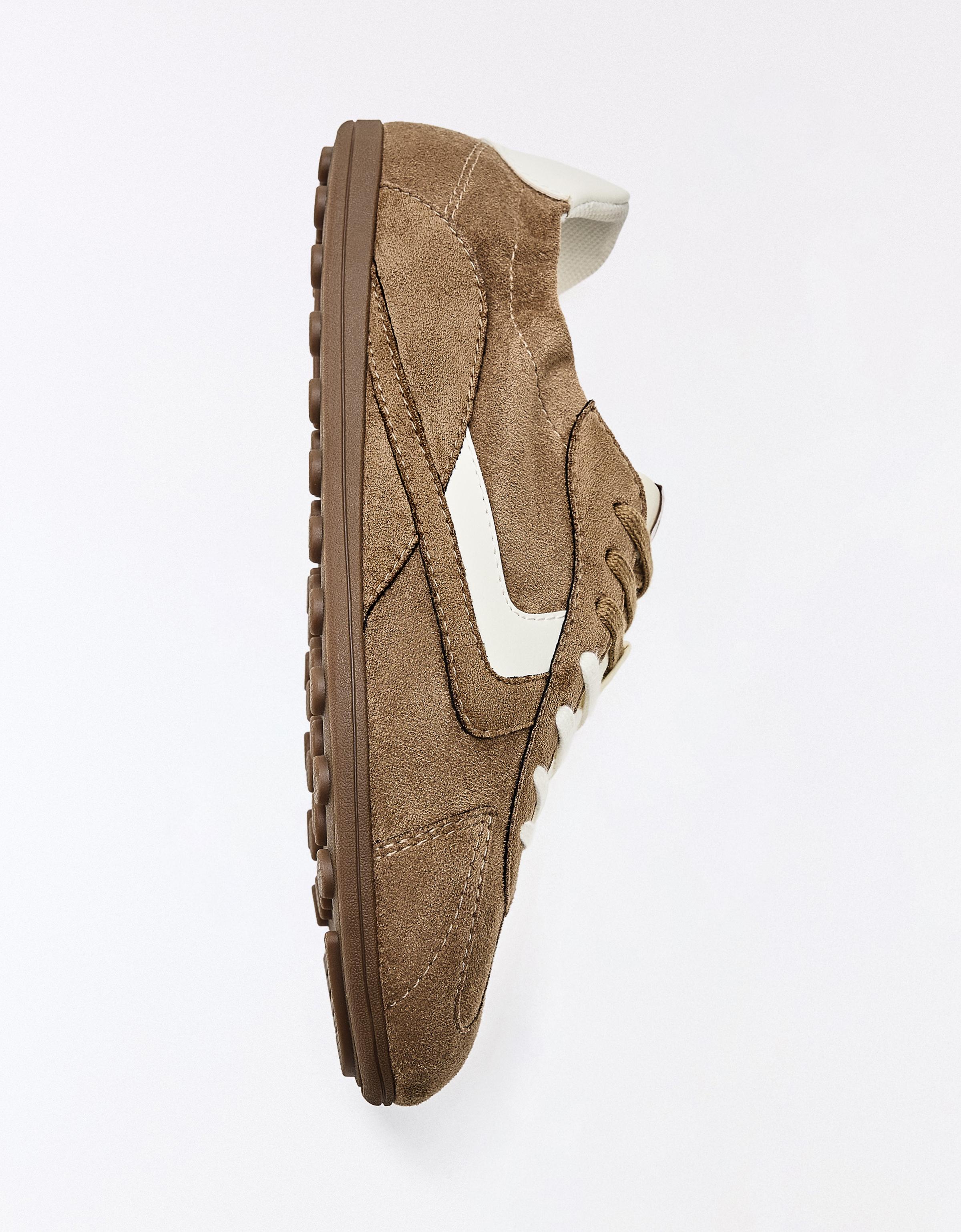 RETRO SLIM SOLE TRAINERS — SAND