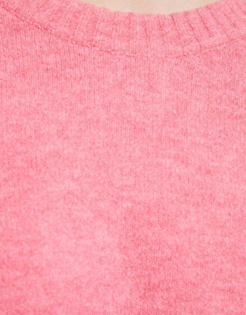 Pull court col rond-Rose-5