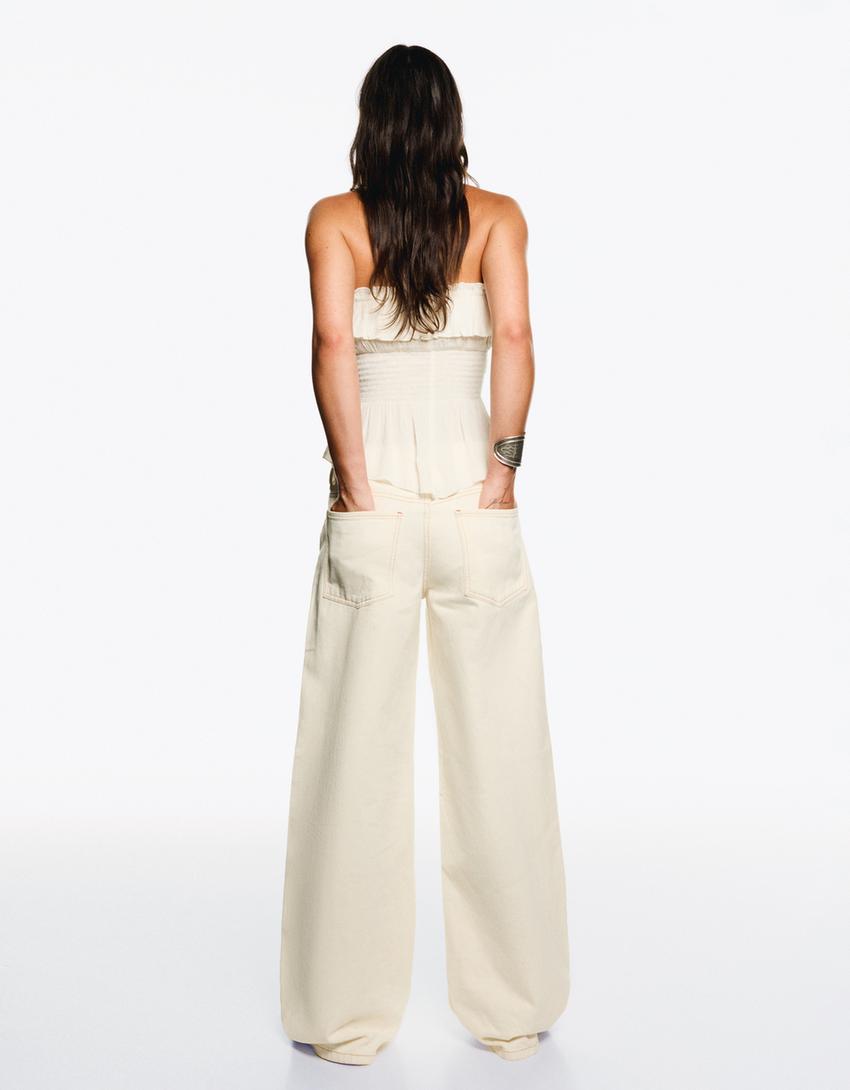 Boyfriend jeans-Cream