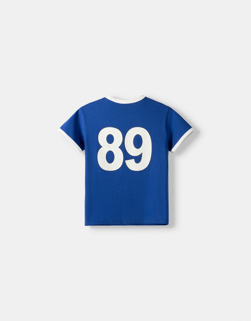 T-shirt manches courtes imprimé-Bleu lavé-6