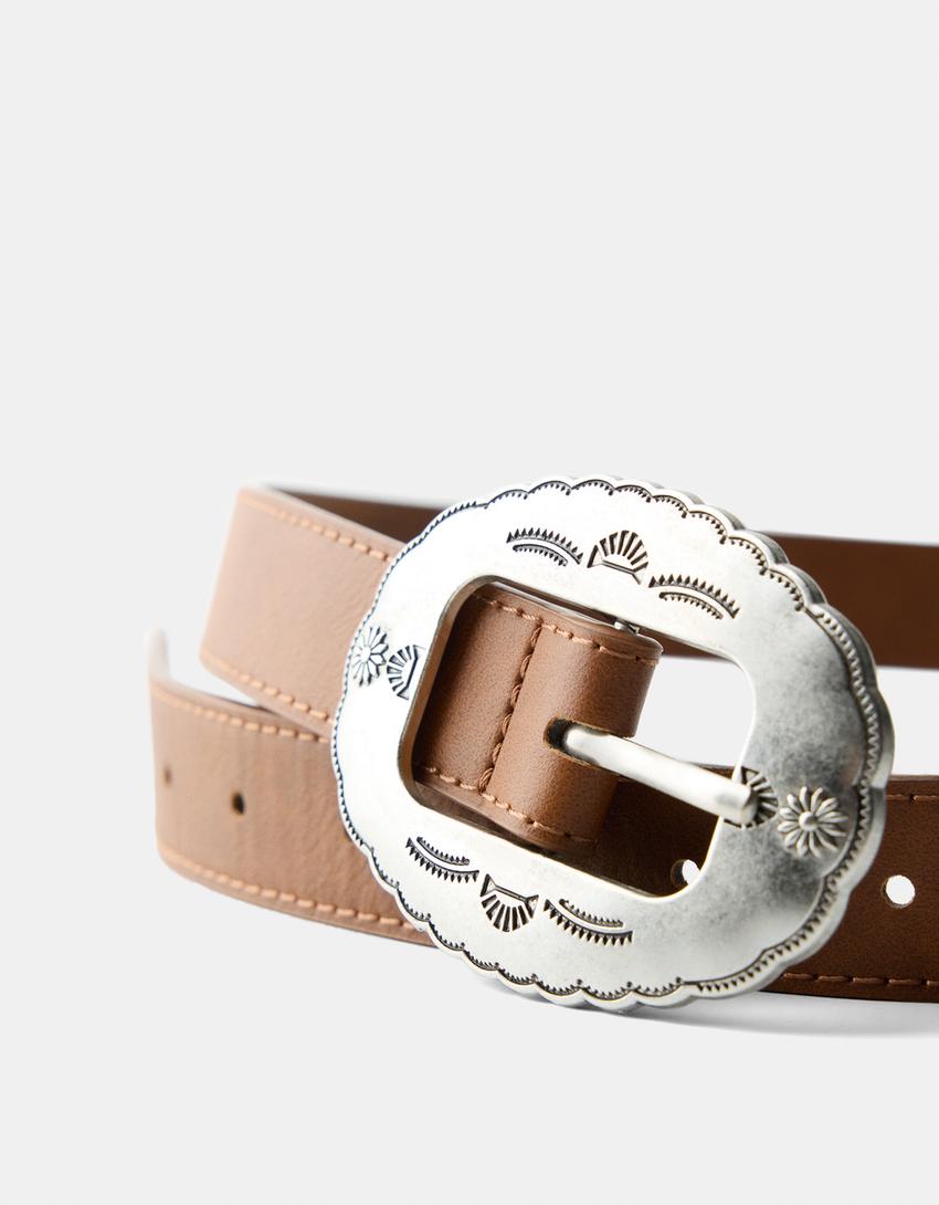 Buckled belt-Brown-2