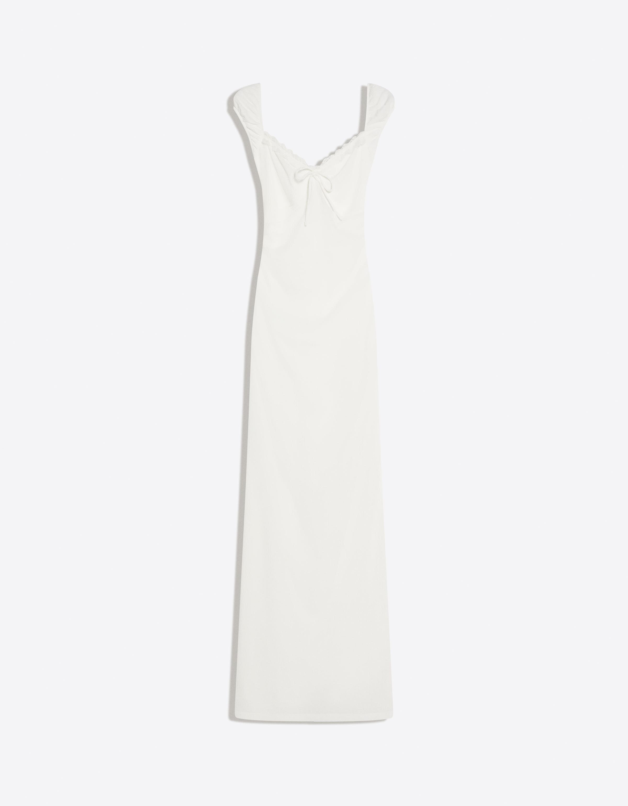 Printed lace midi dress — Off white