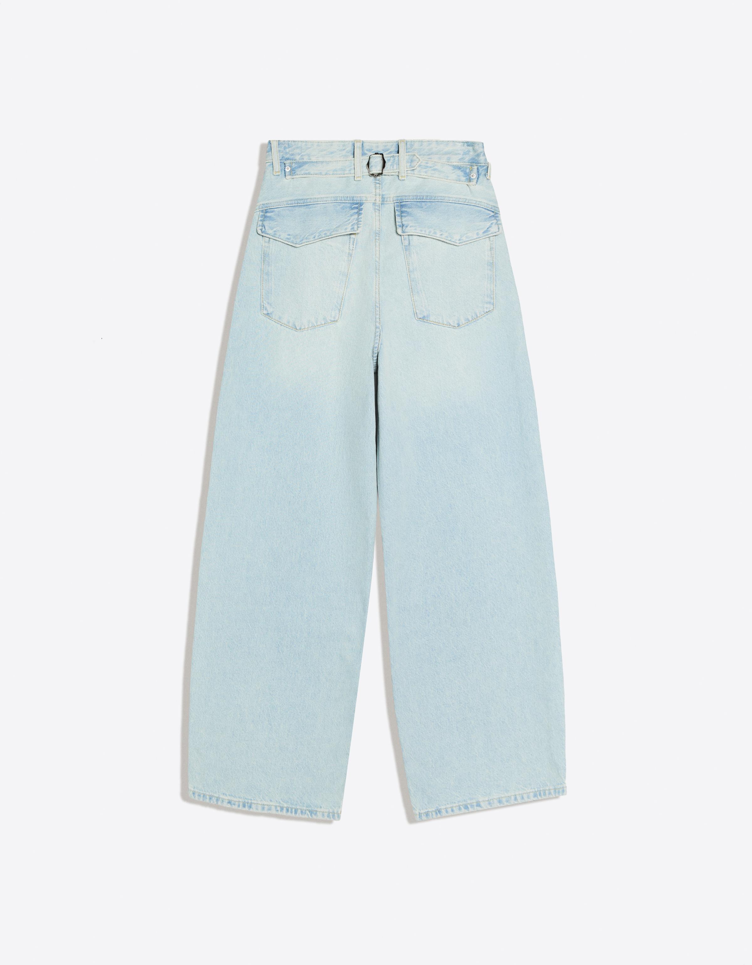 Barrel jeans with back buckle — Light blue