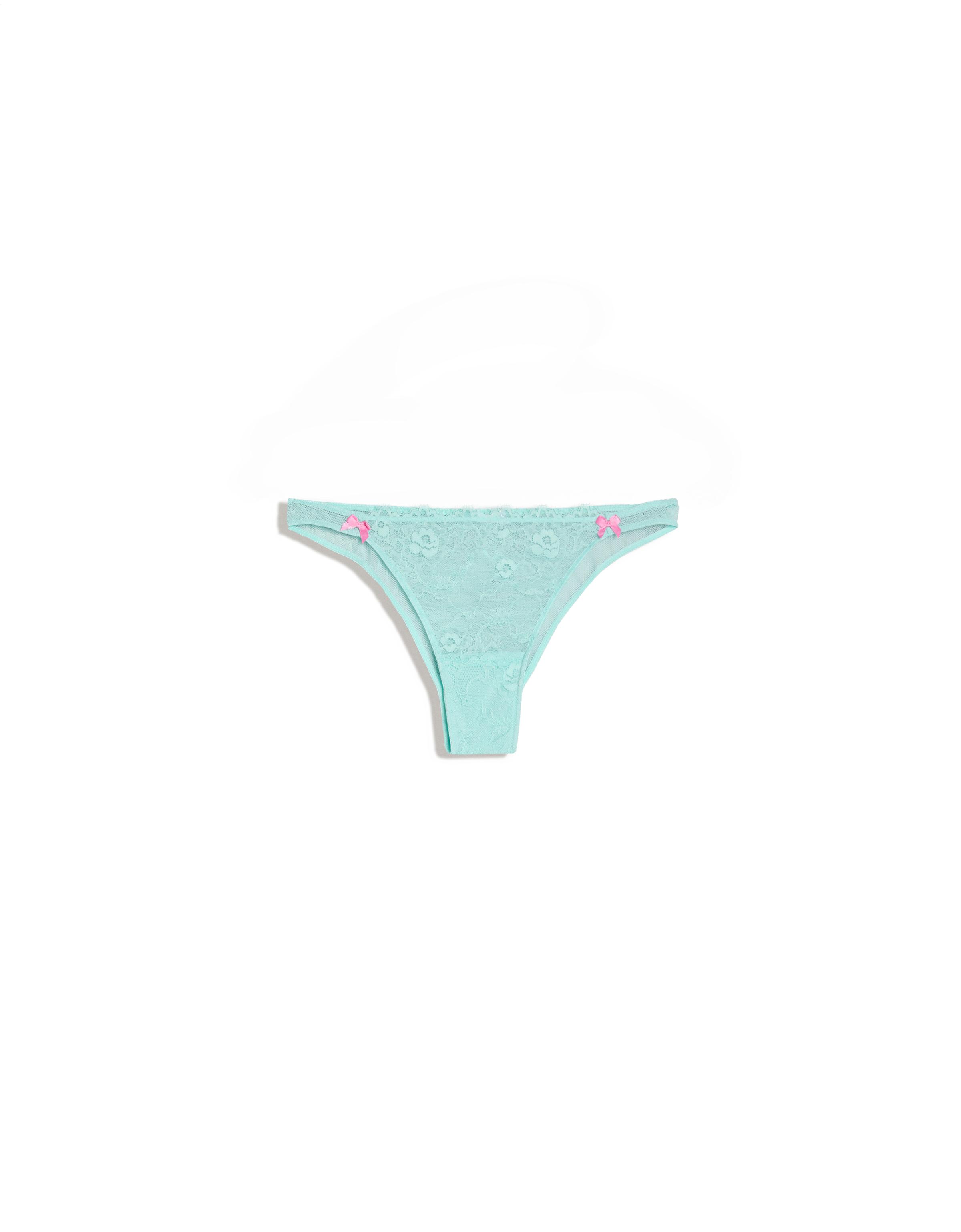 Mesh and lace Brazilian briefs