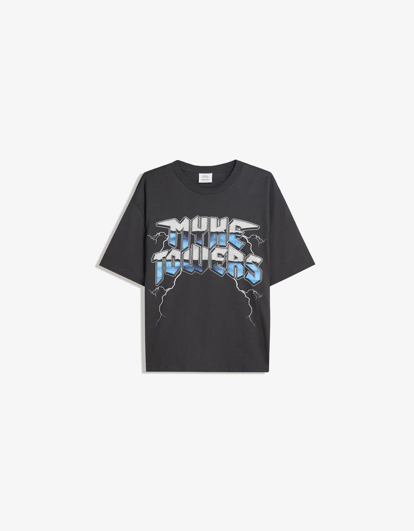 Mike Towers short sleeve T-shirt-Grey