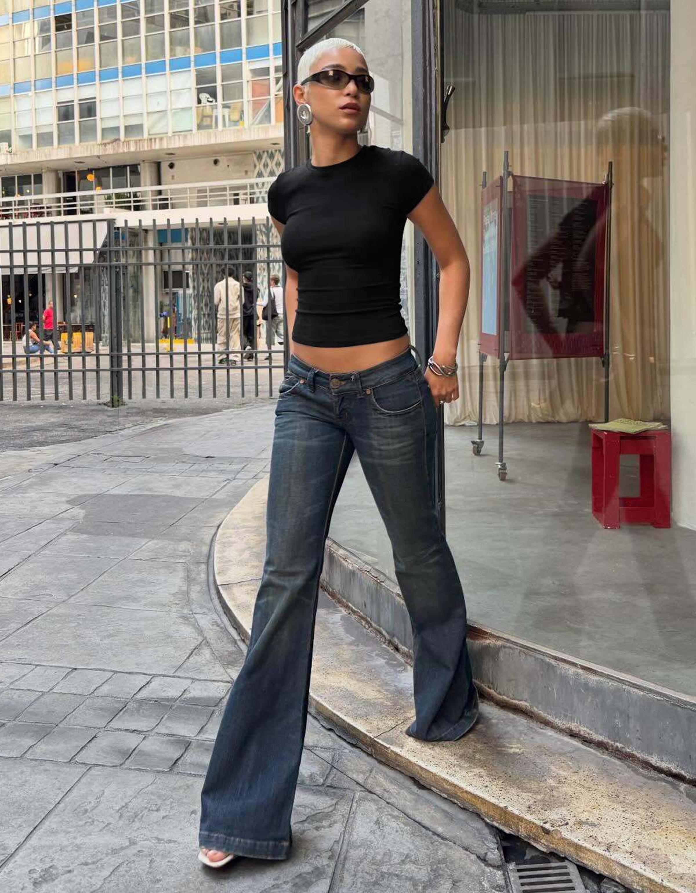 Short sleeve round neck T-shirt — Black