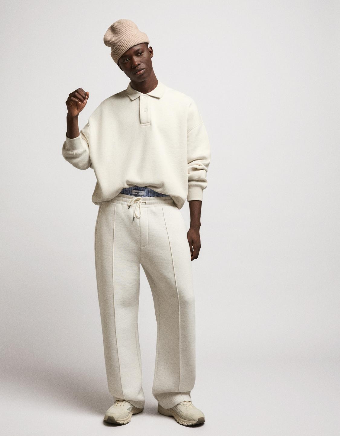 Polo collar sweatshirt