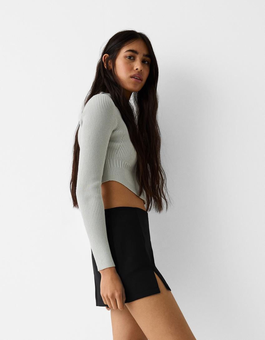 Jupe-culotte tailoring-Noir-2