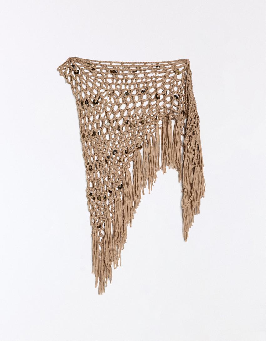 Sobre falda lentejuelas crochet-Arena