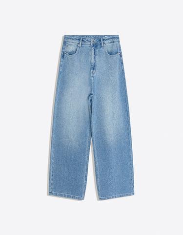 Textured barrel-leg jeans — Light blue 5