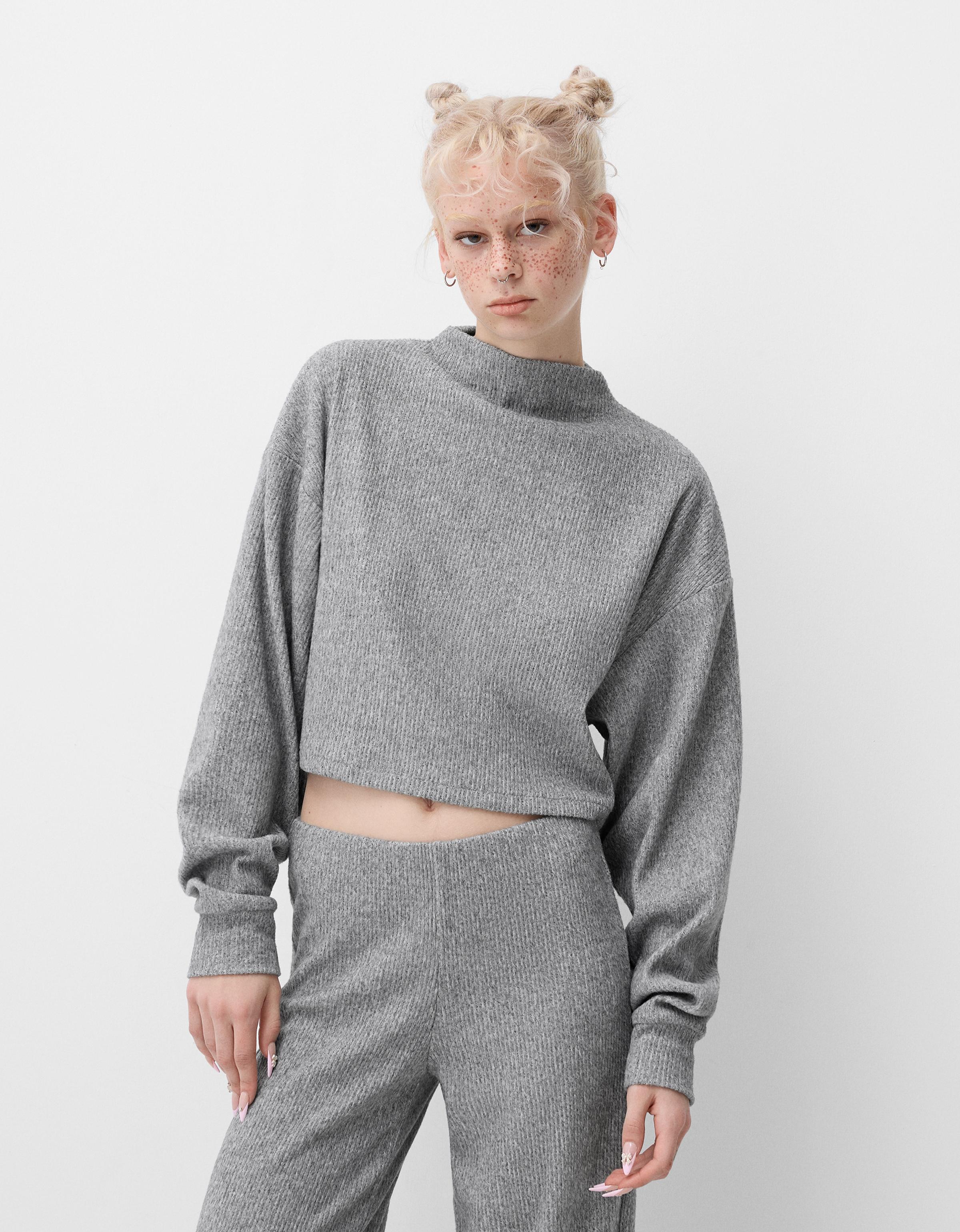 Ribbed mock neck sweater - Sweaters and cardigans - BSK Teen