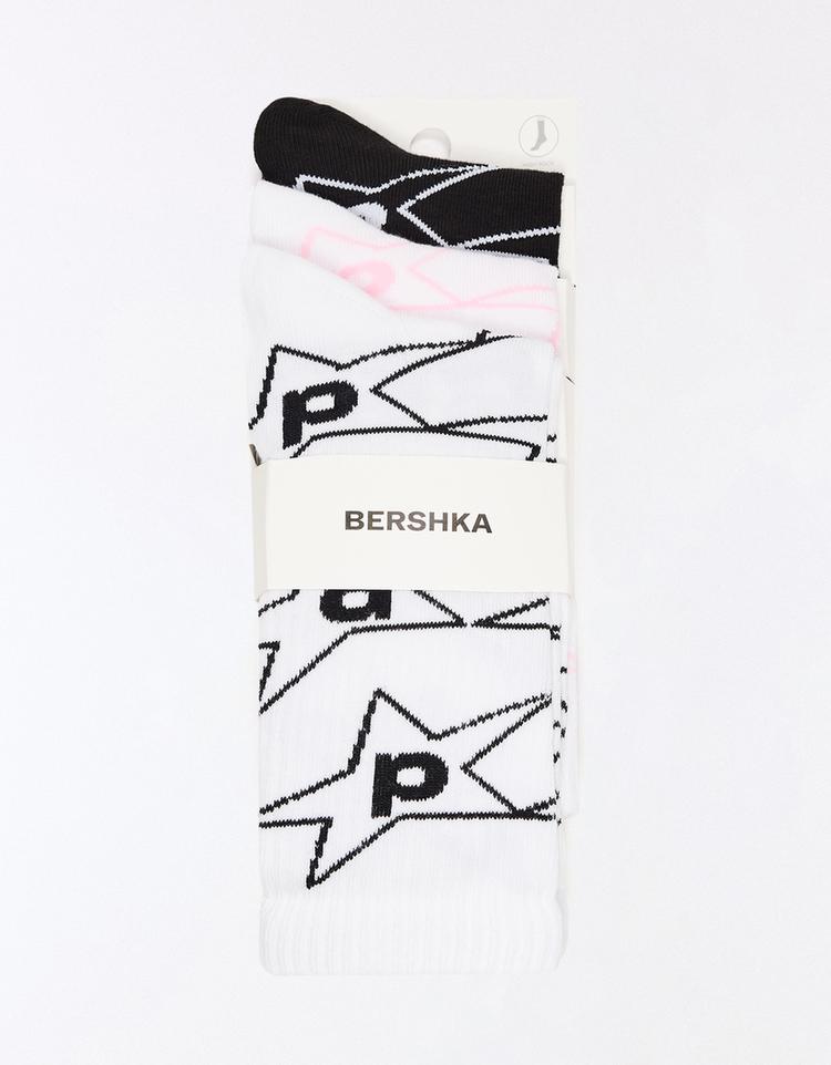 3'lü baskılı çorap paketi