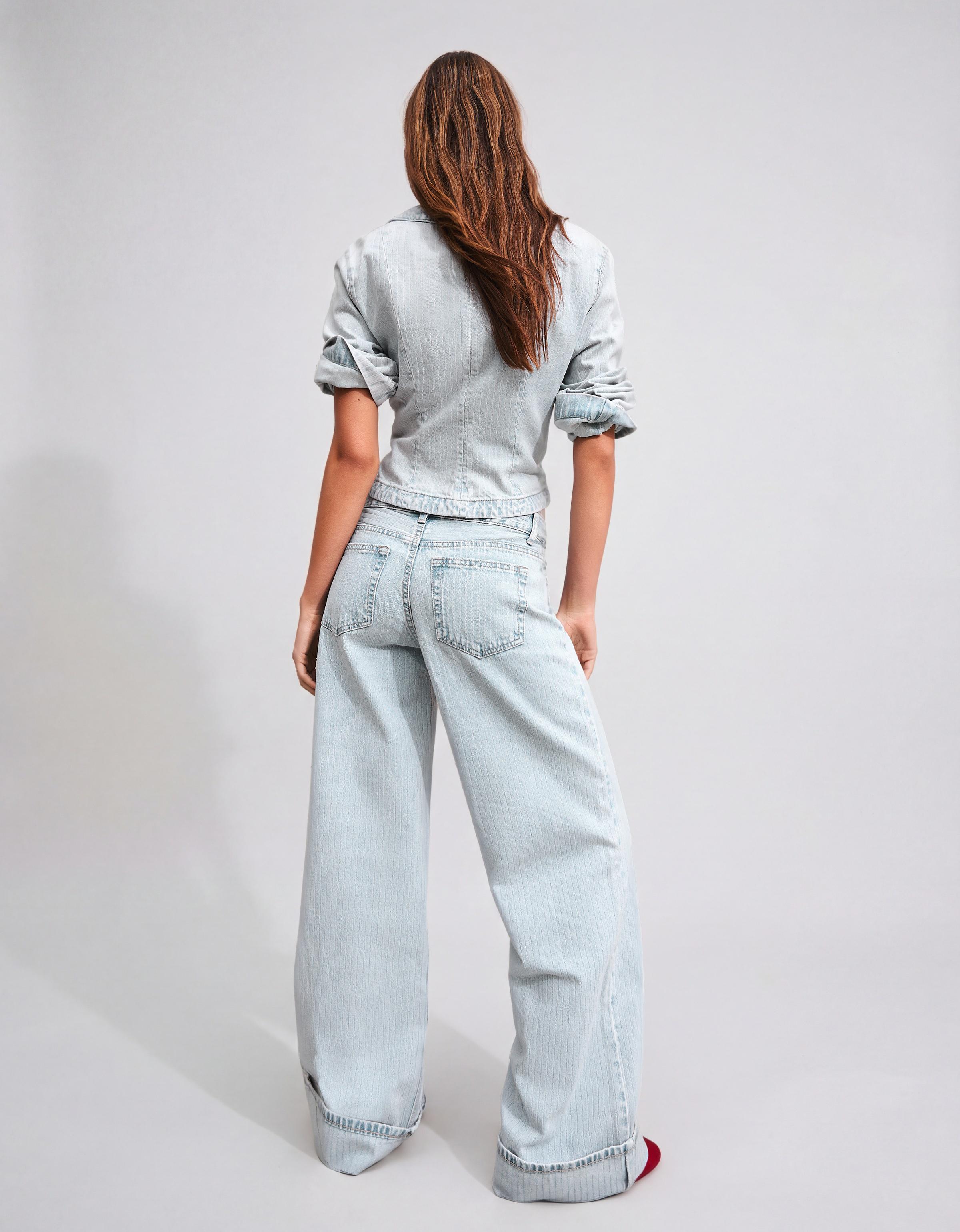 Kıvrık paça geniş paça jean - Görsel 18