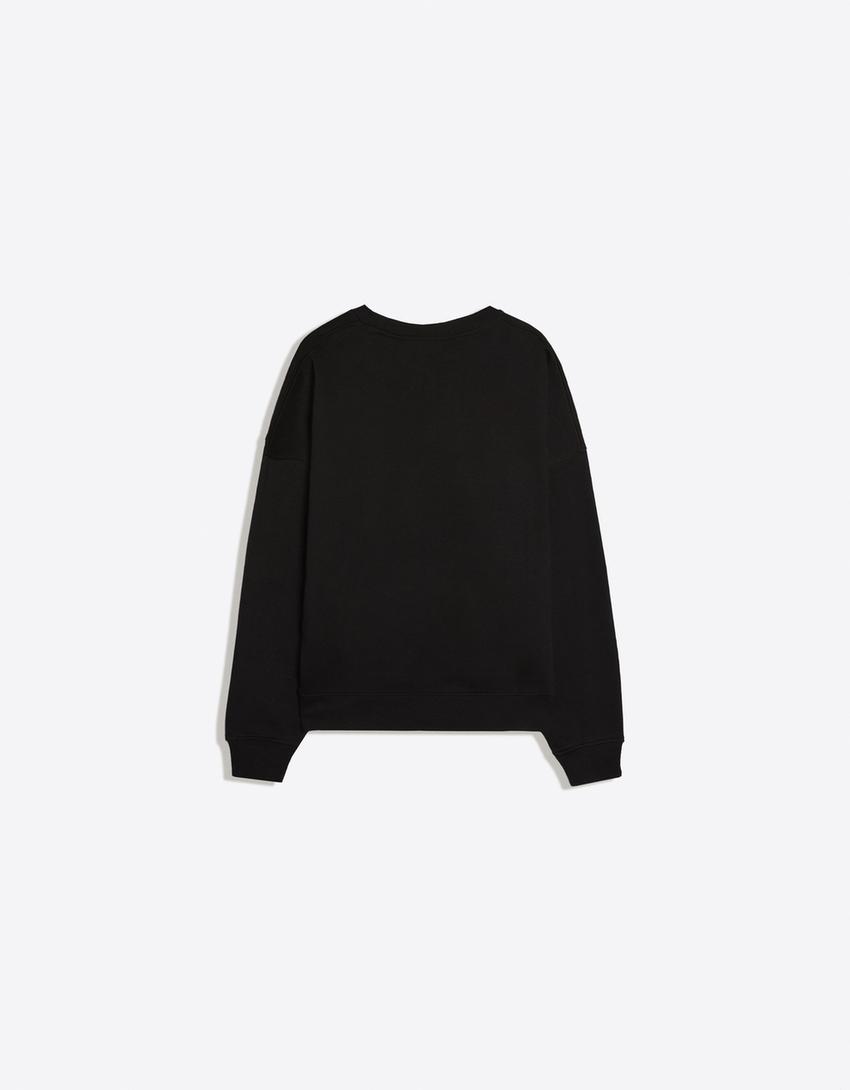 Bluza z okrągłym dekoltem-Czarny