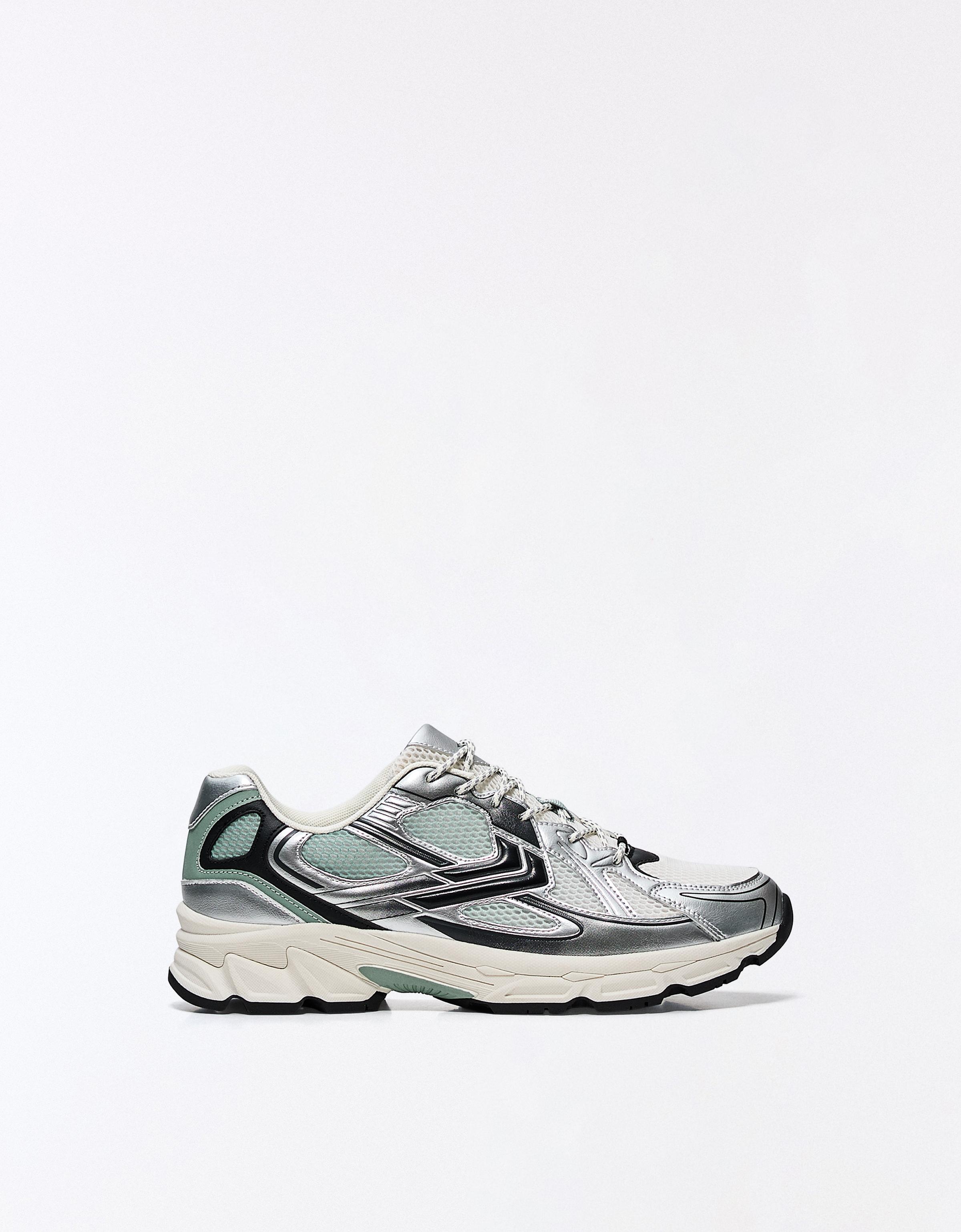 Bershka Sneaker Multi-Elementi Uomo 42 Bianco