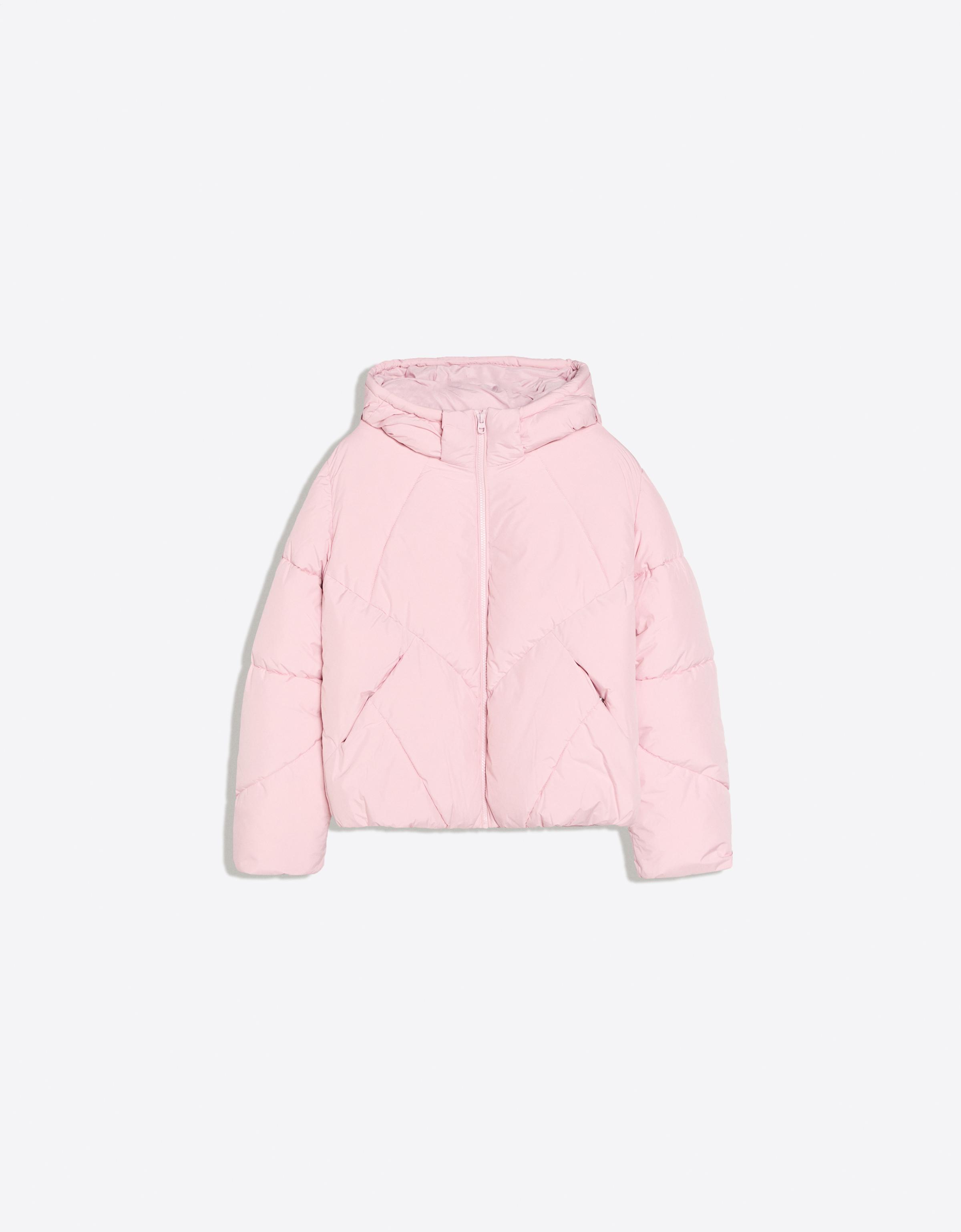 Hooded puffer jacket — Pink