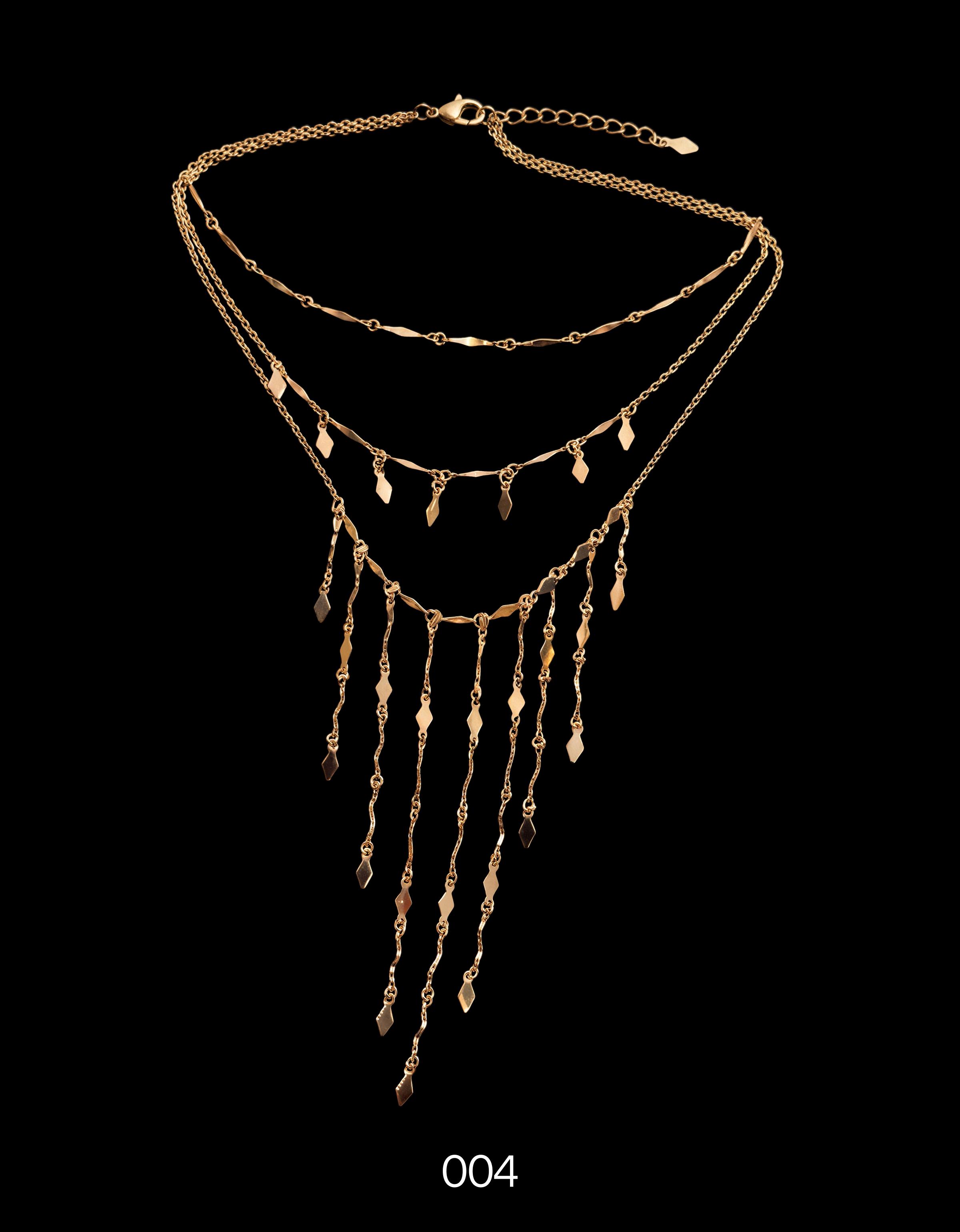 Pack of 3 layered chain necklaces — Gold