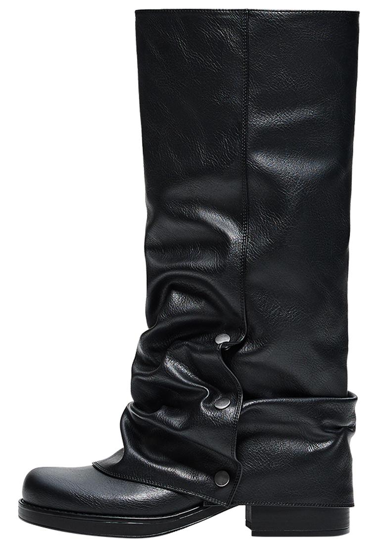 Flat trouser boots — BLACK